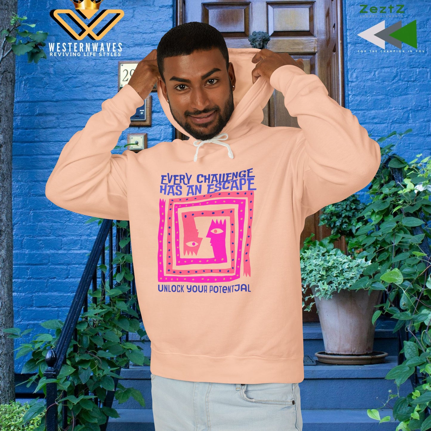 Unisex Lightweight Hooded Sweatshirt – N3+ Series USLWHSS PT2WW014_ Limited Edition Crafted Comfort by WesternWaves: