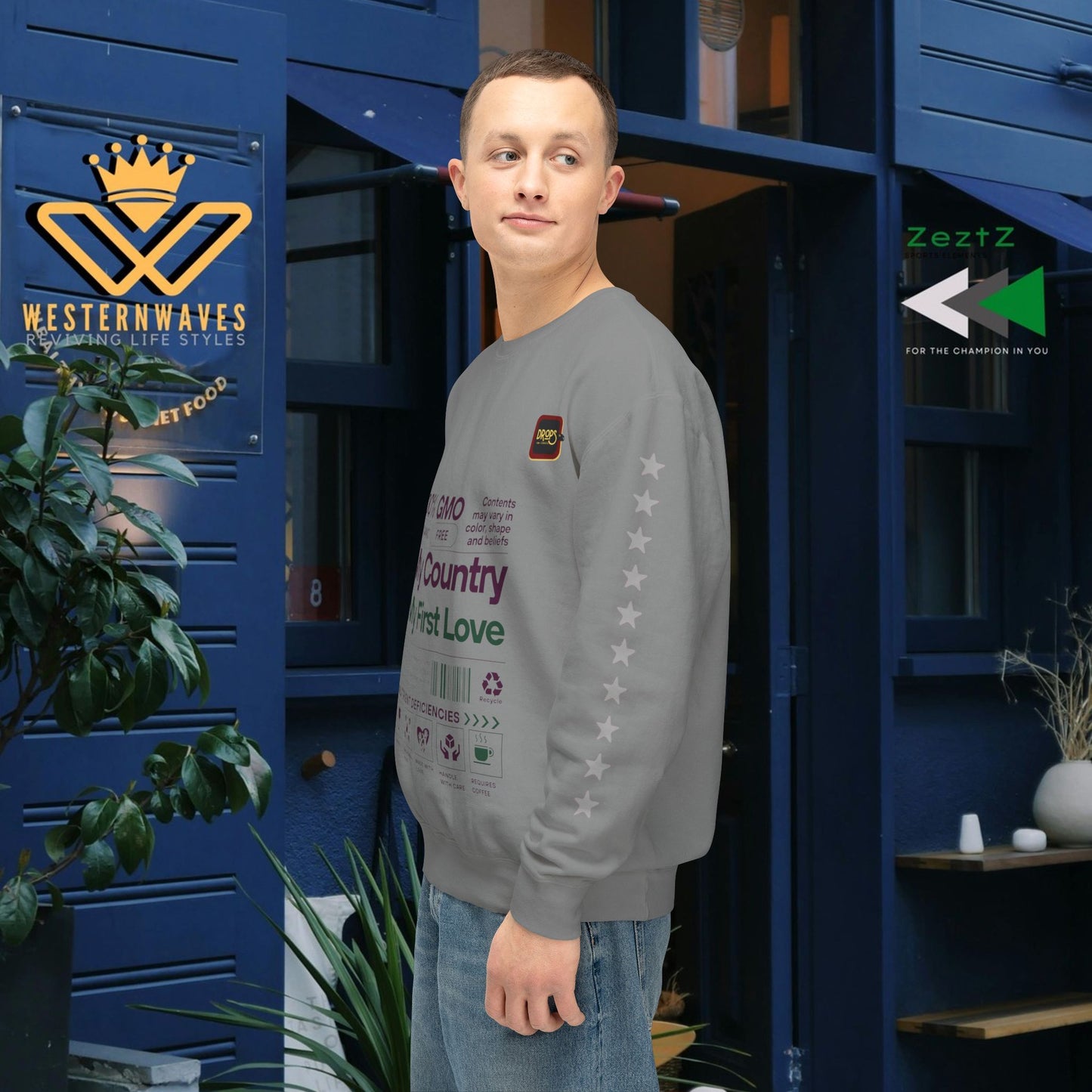 Unisex Lightweight Sweatshirt_ N7+ Series USLWSS PT2WW001_ Limited Edition by WesternWaves: