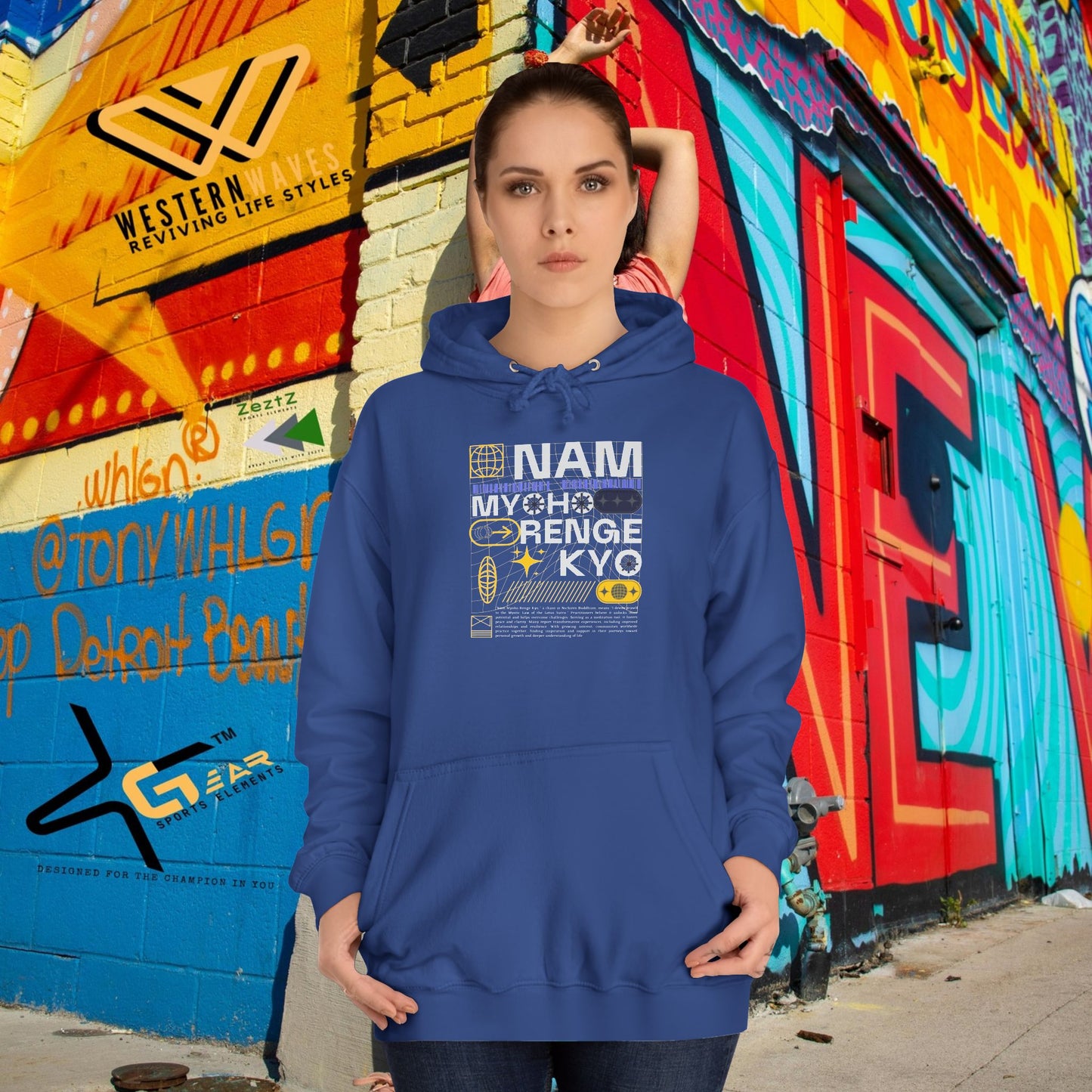 Unisex College Hoodie_ N2+ Series USCH PT2WW006_ Limited Edition Timeless Unisex Design by WesternWaves: