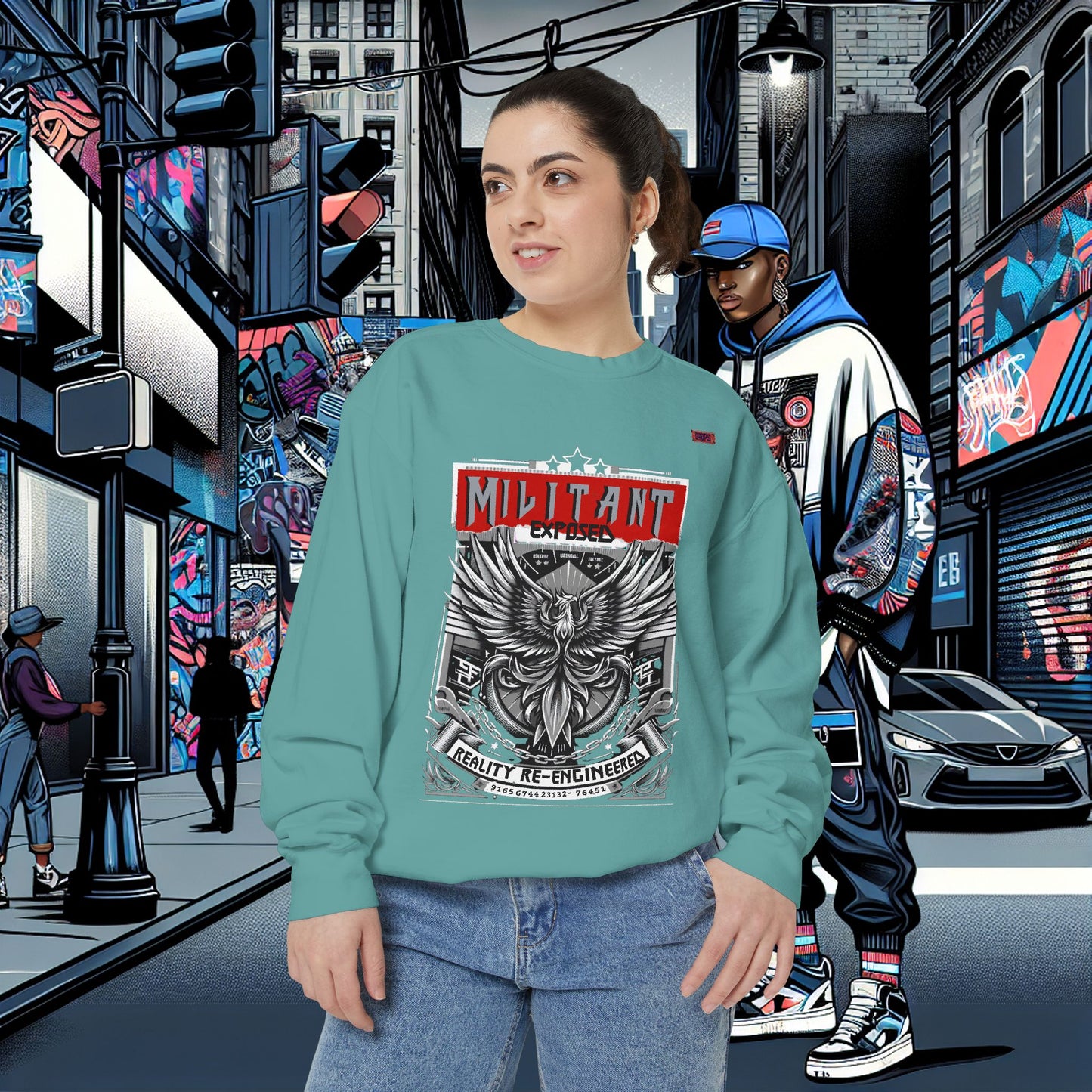 Unisex Garment-Dyed Sweatshirt_ N8+ Series SPW USMWSSFCNSS PT2WW001_ Limited Edition by WesternWaves: