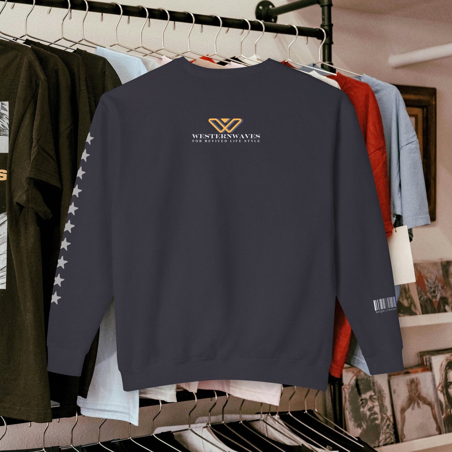 Unisex Lightweight Crewneck Sweatshirt_ N2 Series ULWCSS PT2WW005_Limited Edition Unparalleled Quality by WesternWaves: