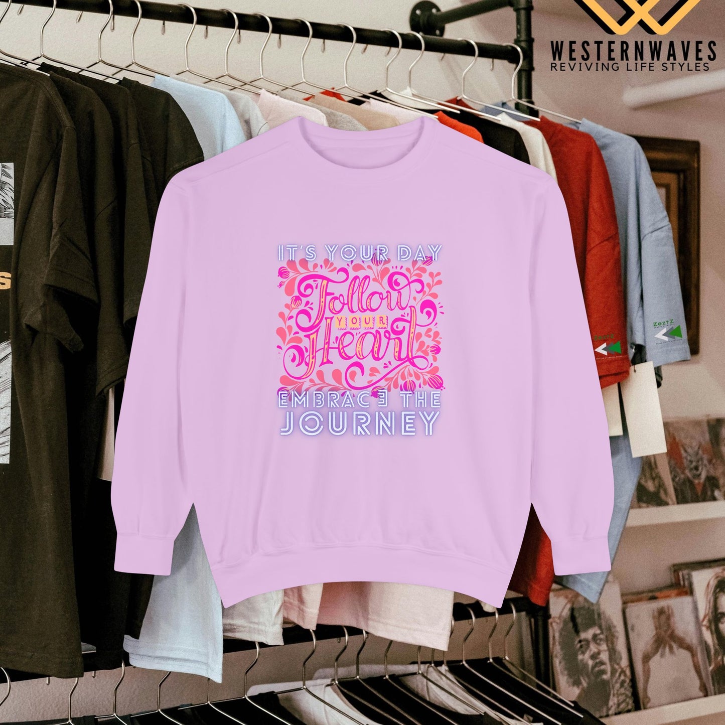 Unisex Garment-Dyed Sweatshirt_ N3+ Series UGDSS PT2WW001_ WesternWaves Limited Edition: