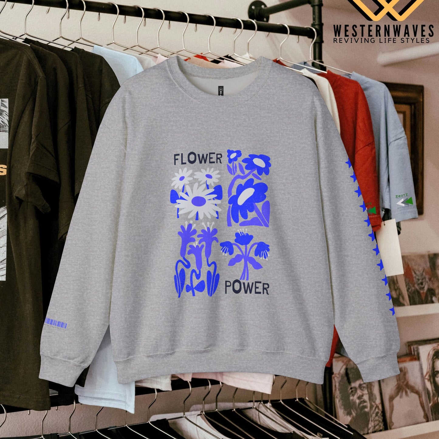 Unisex Heavy Blend™ Crewneck Sweatshirt_ N3+ Series UHBCSS PT2WW030_ Limited Edition Pure Luxury By WesternWaves: