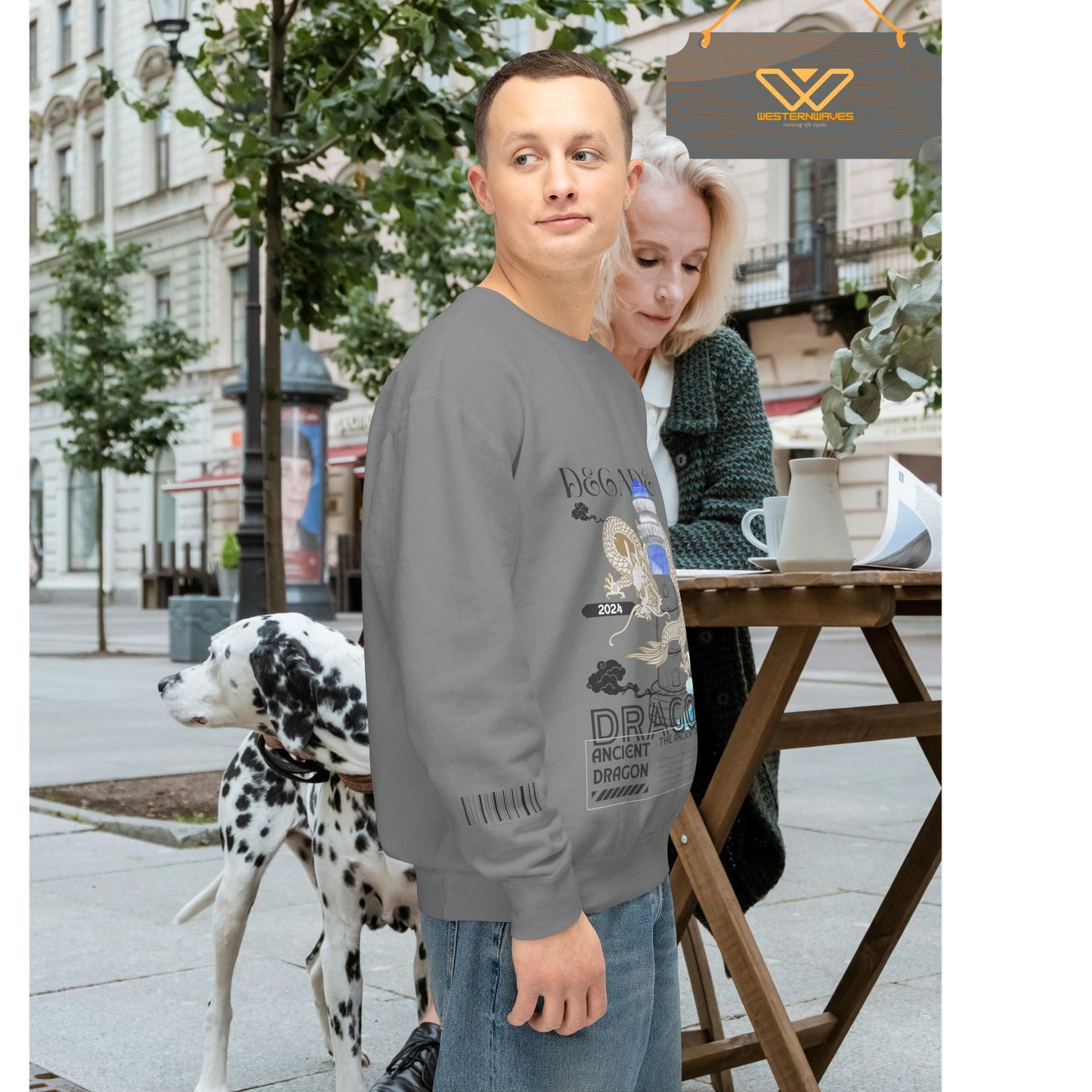 Unisex Lightweight Crewneck Sweatshirt_ N3+ Series ULWCSS PT2WW013_ Limited Edition Conscious Fashion Collaboration by WesternWaves: