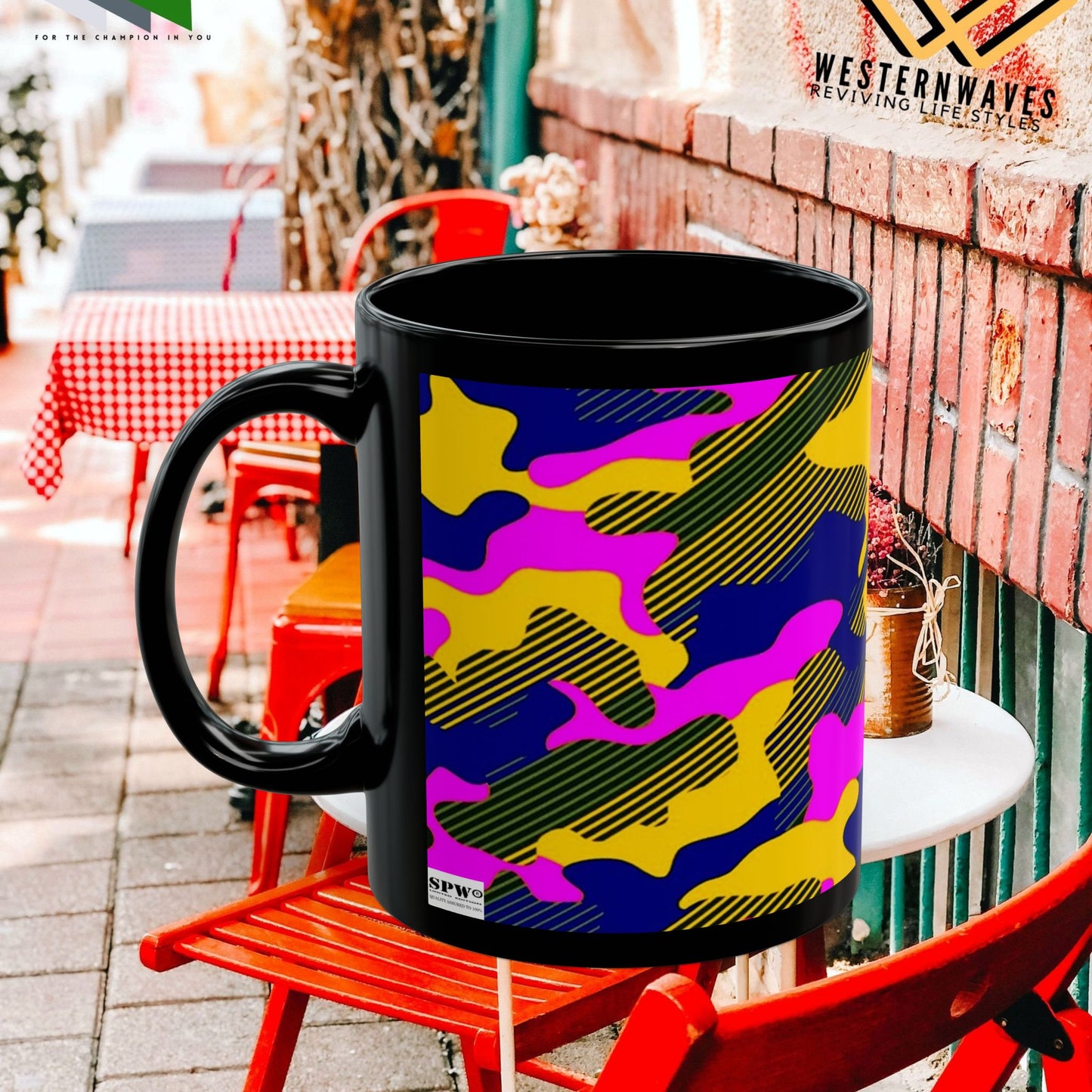 Black Mug (11oz, 15oz)_ N+ Series CBM PT2WW007_ Limited Edition Black Ceramic Mug by WesternWaves