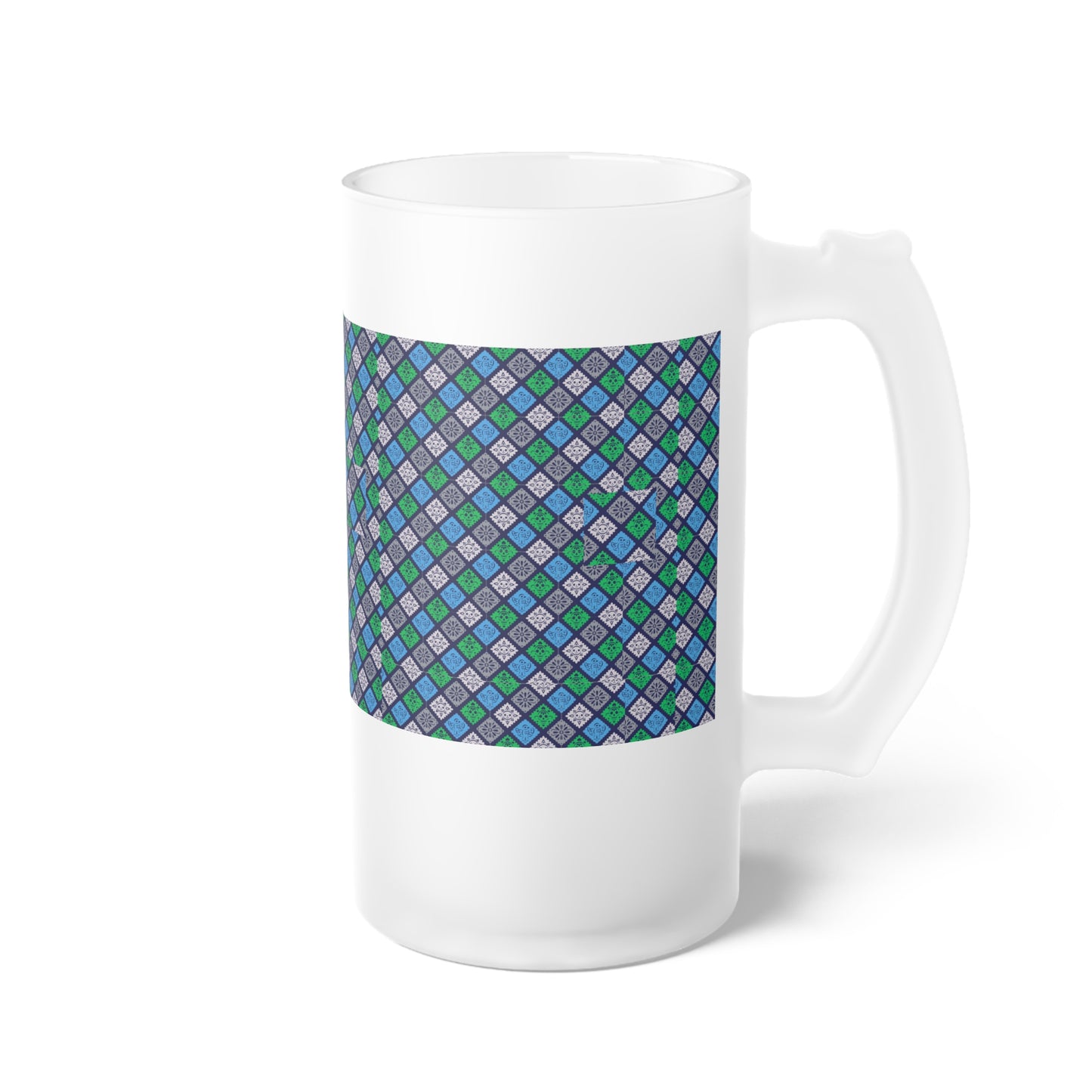 Frosted Glass Beer Mug - Stylish Sipping Essential_ N2 Series FGBM PT2WW009_ Limited Edition Functionality in One Exquisite Packageby WesternWaves