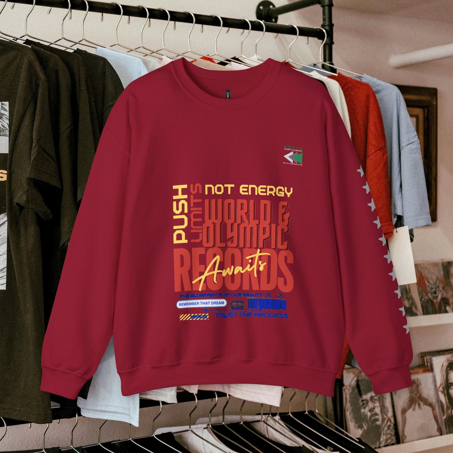 Unisex Heavy Blend™ Crewneck Sweatshirt_ N2 Sports Series UHBCSS PT2WW006_ Limited Edition ‘Zeztz’ Brand Sports Elements by WesternWaves: