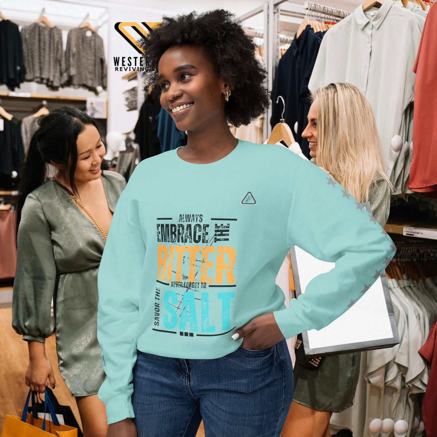 Unisex Lightweight Crewneck Sweatshirt_ N2 Series ULWCSS PT2WW005_Limited Edition Unparalleled Quality by WesternWaves: