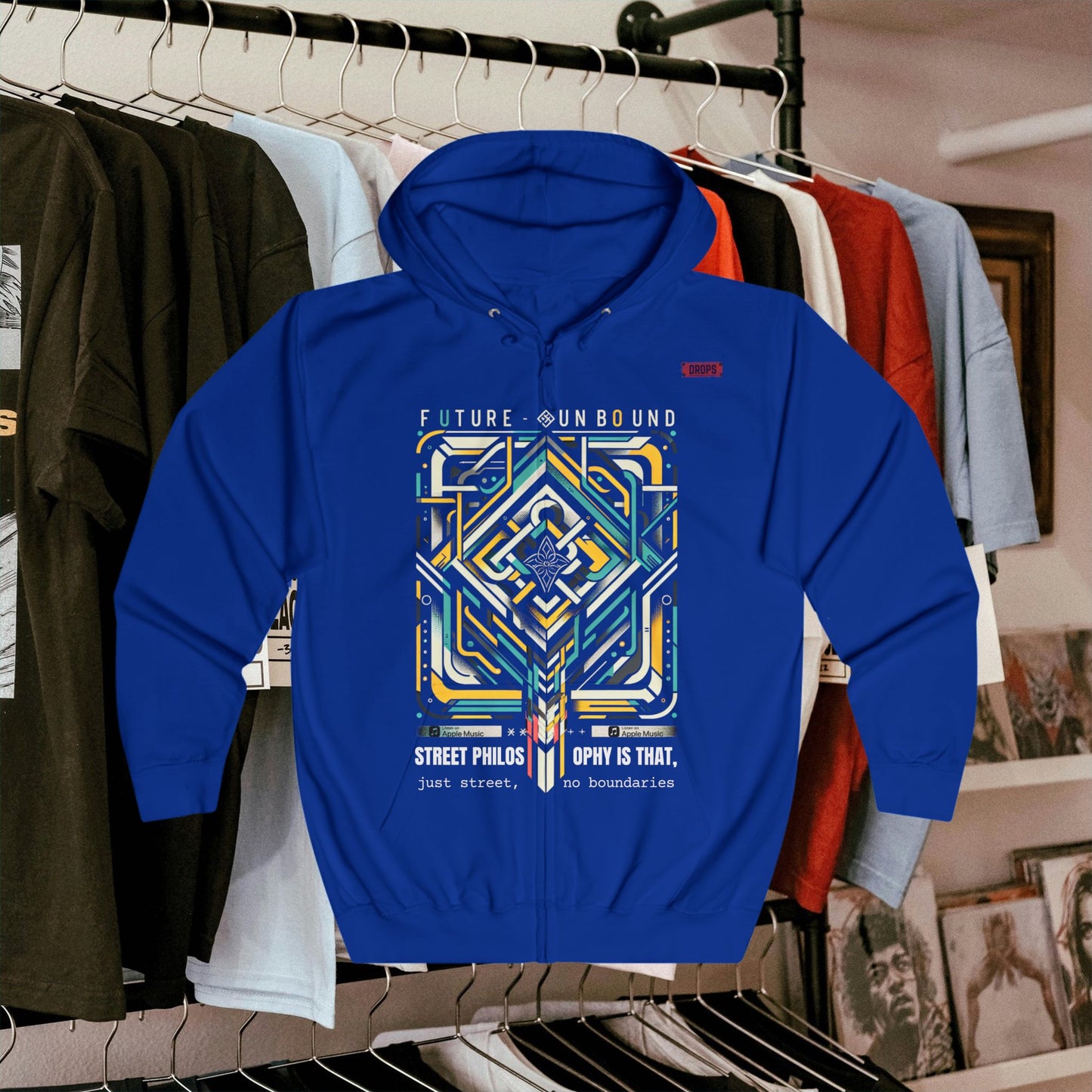 Unisex Full Zip Hoodie_ Series UWD 042_ Limited Edition Unisex Zip-Up Sweater by WesternWaves: