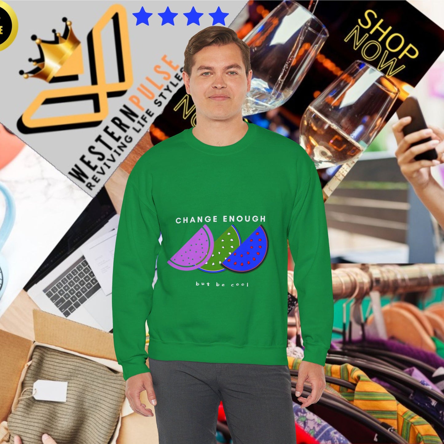 Unisex Heavy Blend™ Crewneck Sweatshirt_ N2+ Series UHBCSS PT2WW003_L imited Edition Pure Luxury for Every Occasion by WesternWaves: