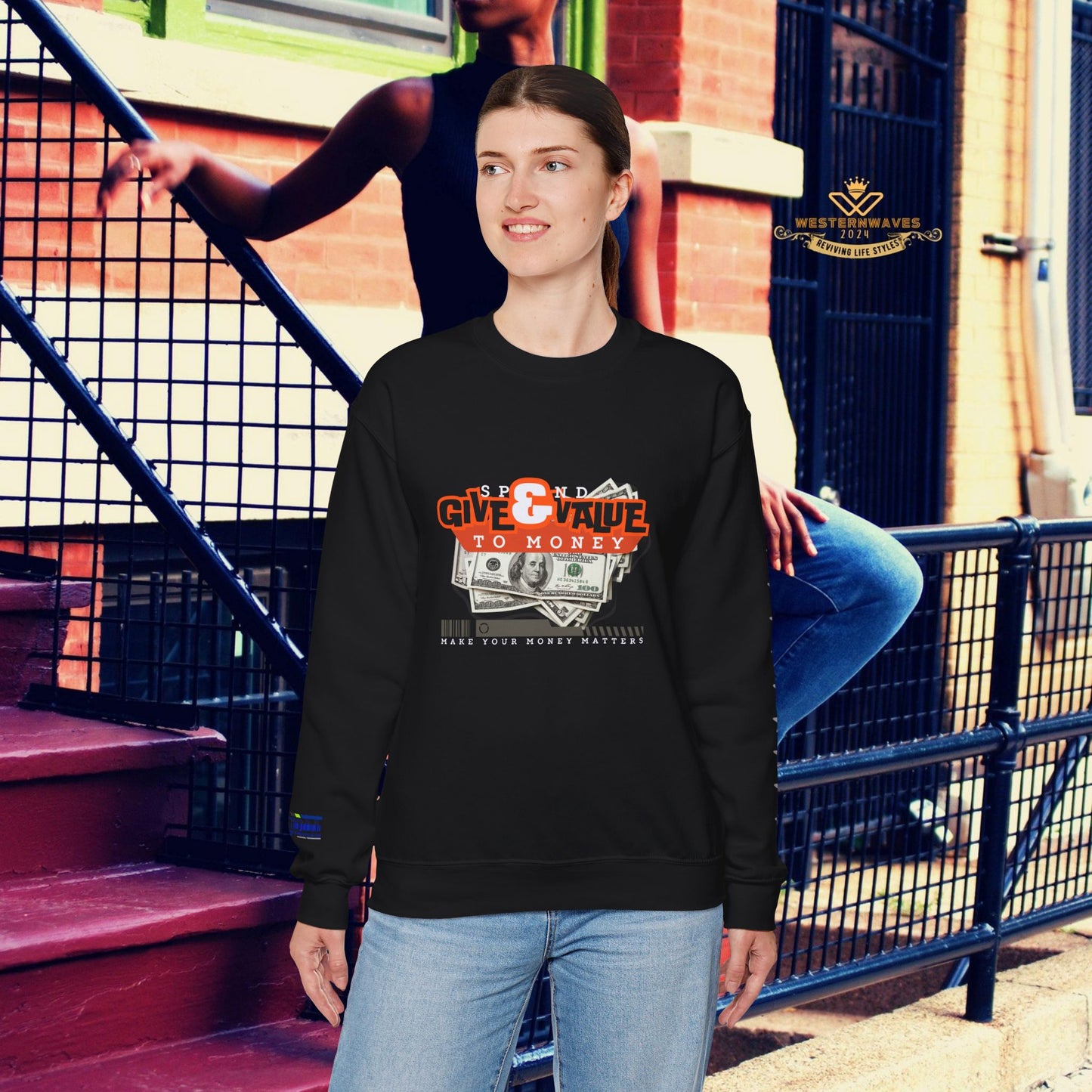 Unisex Heavy Blend™ Crewneck Sweatshirt_ N3+ Series UHBCSS PT2WW035_ Limited Edition Pure Luxury By WesternWaves: