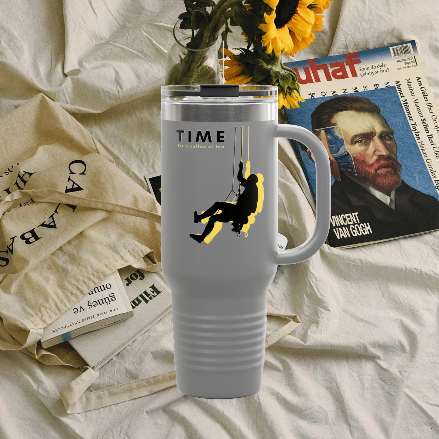 Adventure Insulated Travel Mug_ 40oz with Time & Freedom Design_ N7+ Series AITMUG PT2WW001_ Limited Edition by WesternWaves: