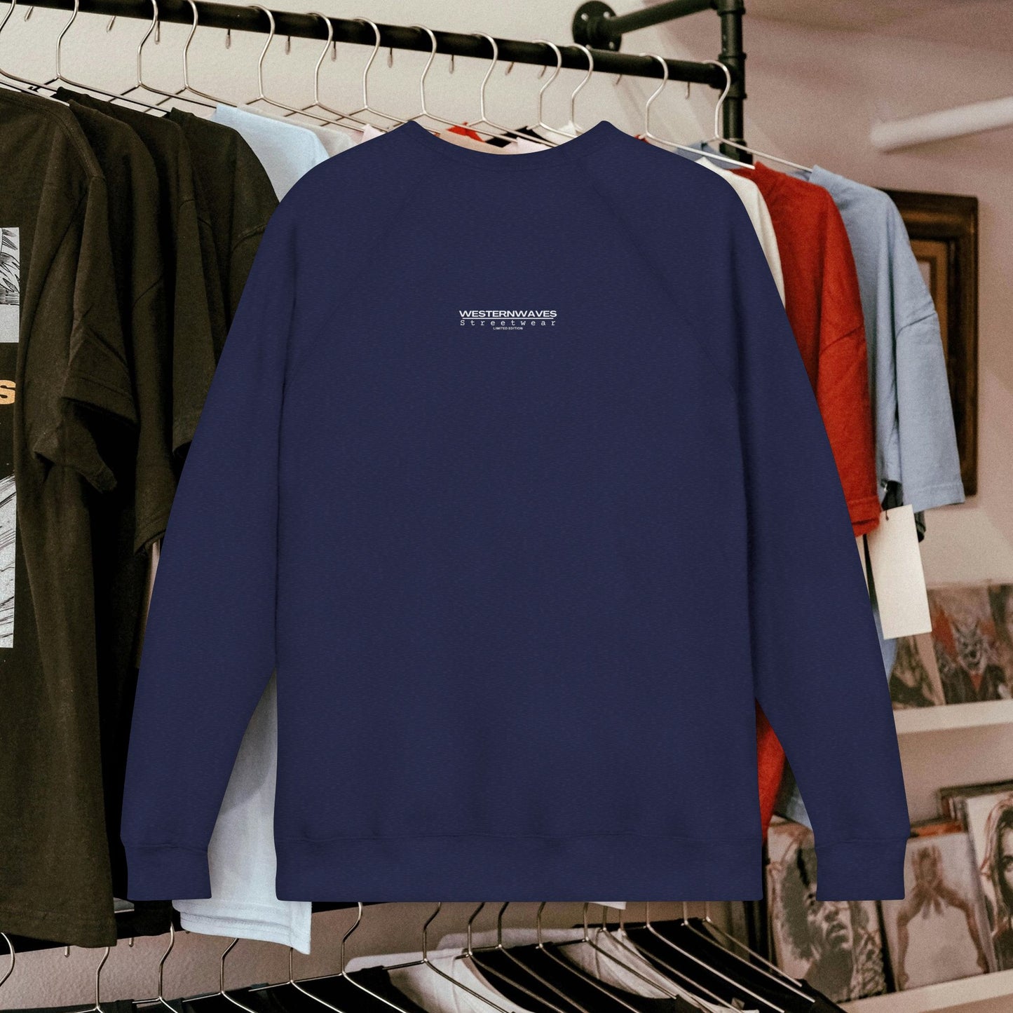 Unisex Sponge Fleece Raglan Sweatshirt_ Series UWD 062_ Limited Edition Cozy Fashion Streewear by WesternWaves: