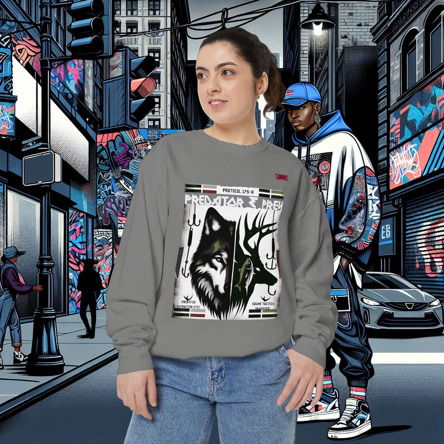 Predator & Prey Sweatshirt_ 03 Sep 2025_ Cozy Unisex Pullover, Nature Lover Apparel, Gifts for Wildlife Enthusiasts, Fall Fashion Layer