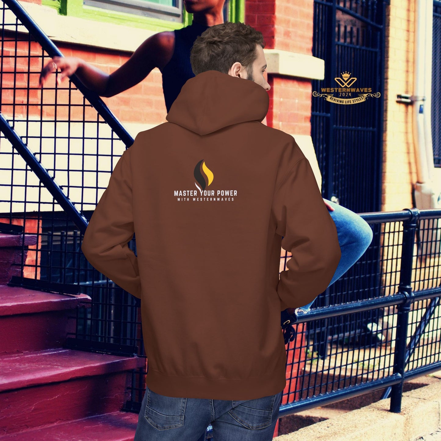 Unisex Midweight Softstyle Fleece Hoodie_ N3+ Series USMWSSFH PT2WW002_ Limited Edition Luxuriously Soft 100% Cotton Face by WesternWaves: