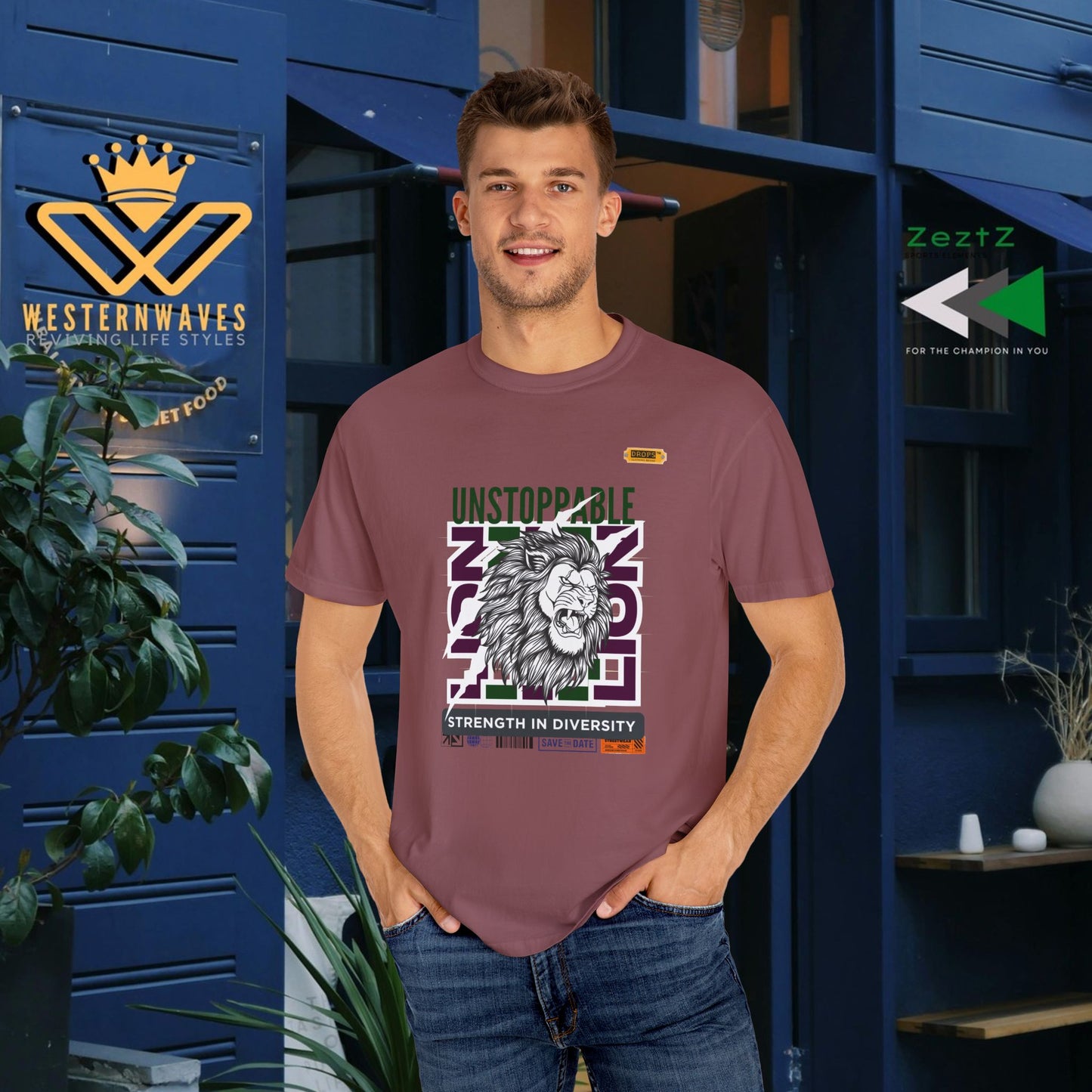 Unisex Garment-Dyed T-Shirt_ 26 June 2025_ Limited Edition Strength in Diversity by WesternWaves: