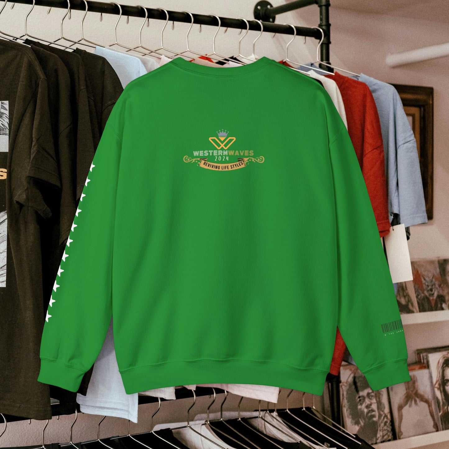 Unisex Heavy Blend™ Crewneck Sweatshirt_ N3+ Series UHBCSS PT2WW006_ Limited Edition Pure Luxury By WesternWaves: