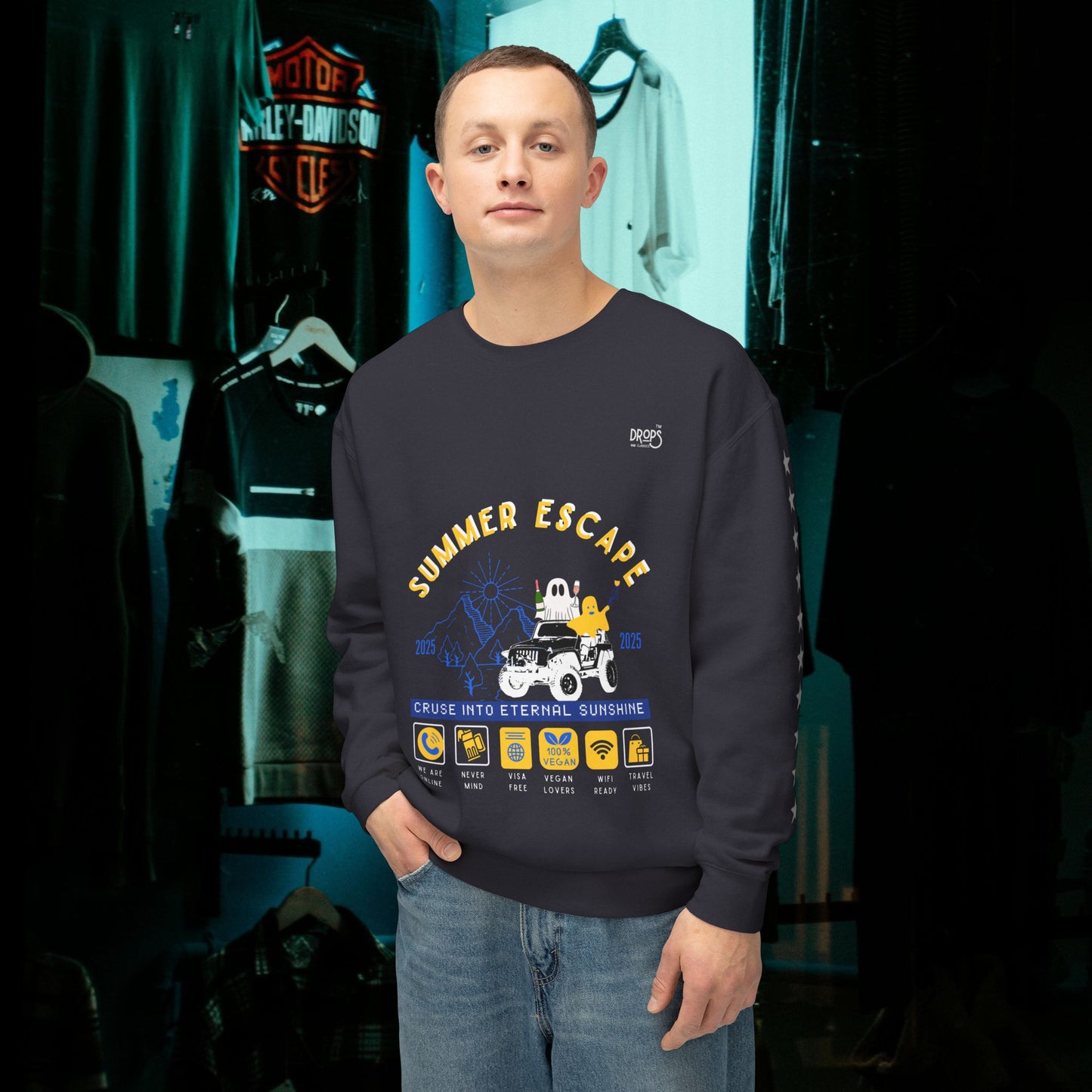 Unisex Summer Escape Crewneck Sweatshirt - Cruise into Eternal Sunshine_ 10 May 2025_ 001