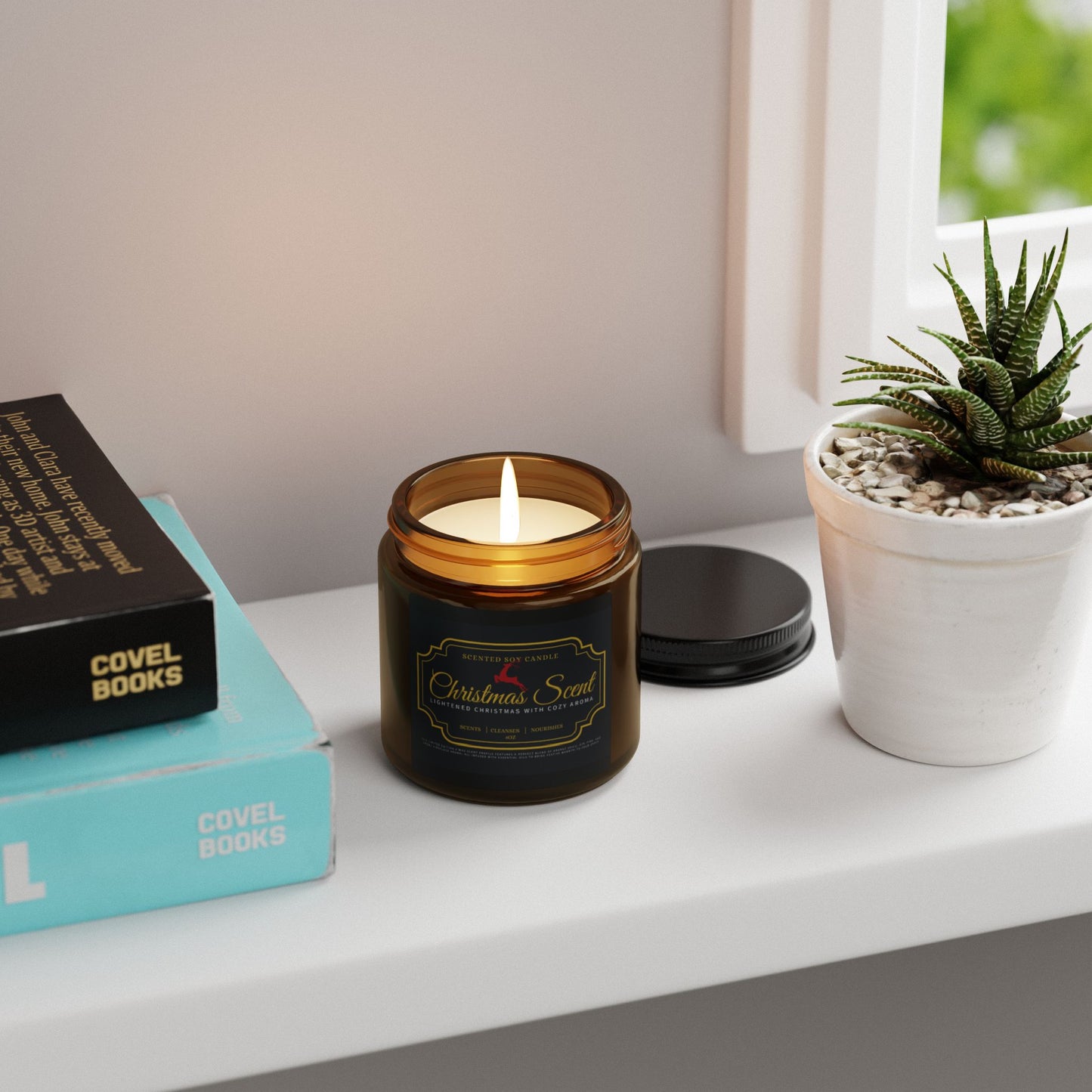 Scented Soy Candle (Multi-Size, Amber Jar)_ N3+ Series SPW SSCMSAJ PT2WW001_ Limited Editon Personalized Christmas Scent Candles by WesternWaves: