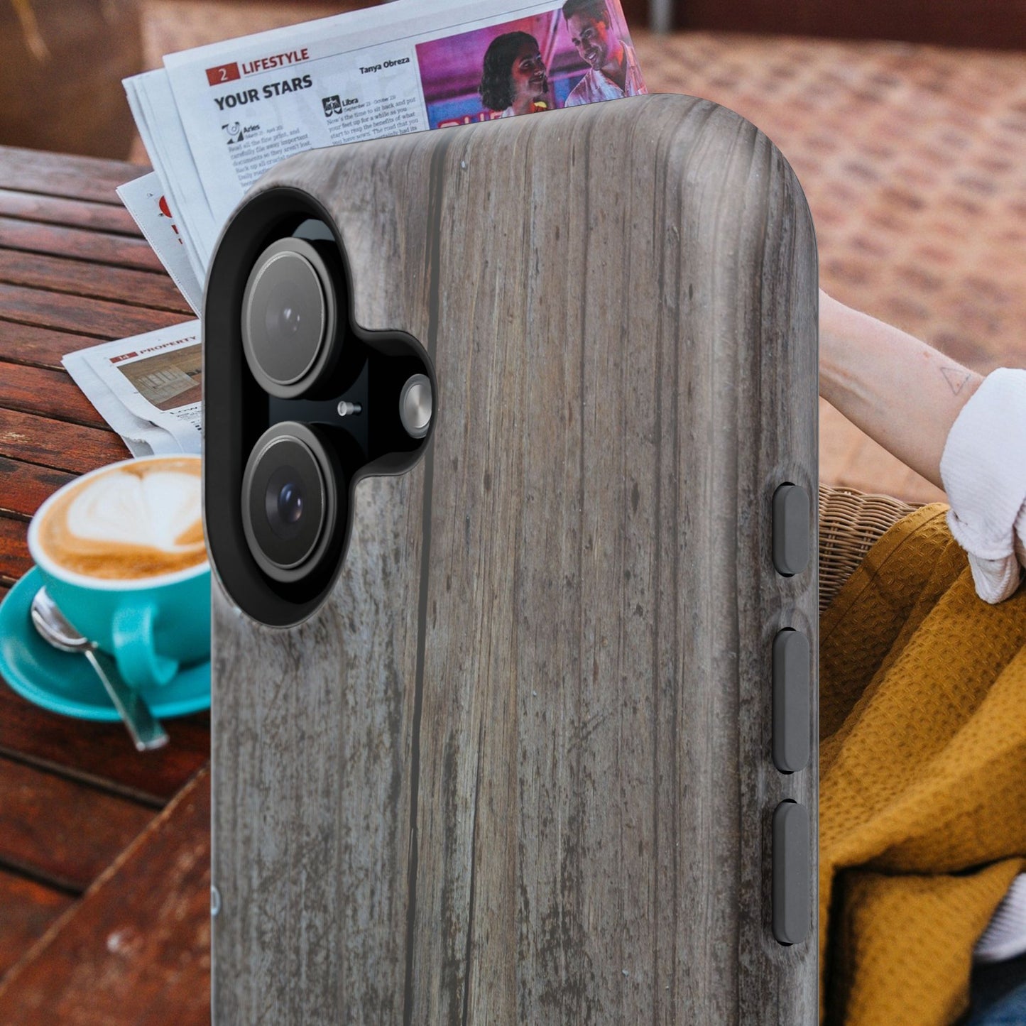 Impact-Resistant Tough Cases_ iPhone Case_ Series N8+ TCPCASE PT2WW006_ Limited Edition Wooden Grain Phone Case for iPhones by WesternWaves:
