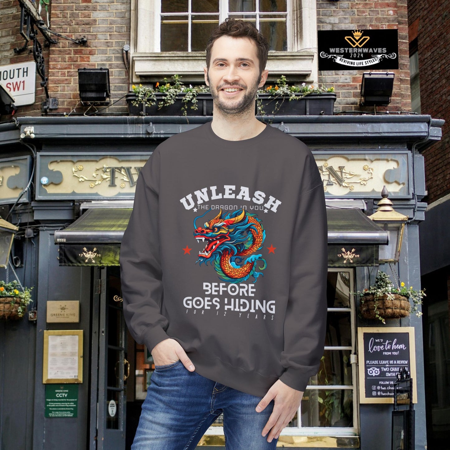 Softstyle Fleece Crewneck Sweatshirt_ N3+ Series SSFCNSS PT2WW001_ Limited Edition Comfort, Durabile & Sustainable Fashion Raw Classic by WesternWaves: