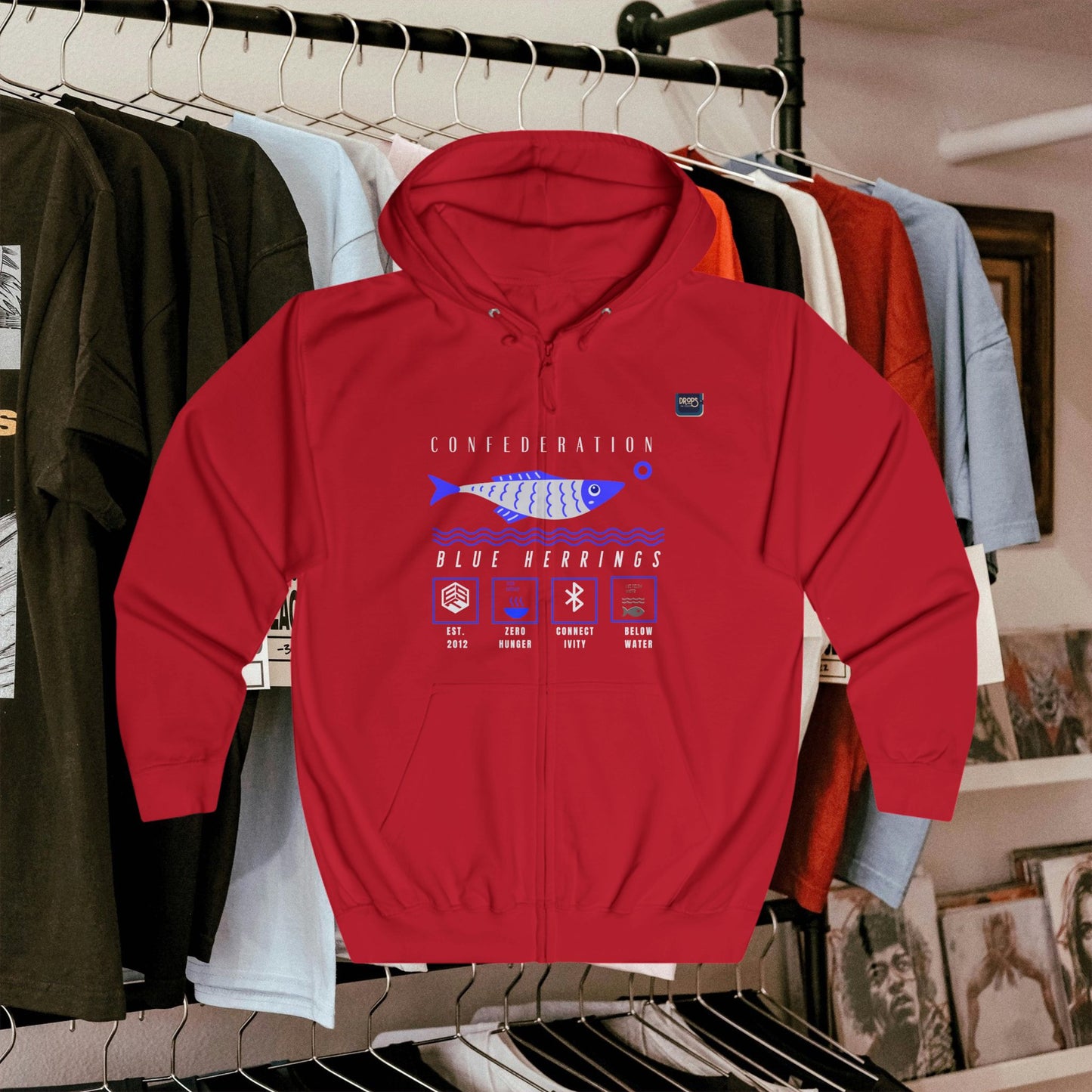 Unisex Full Zip Hoodie_ N7+ Series USFZHOODIE PT2WW003_ Limited Edition Trendy Vibes by WesternWaves: