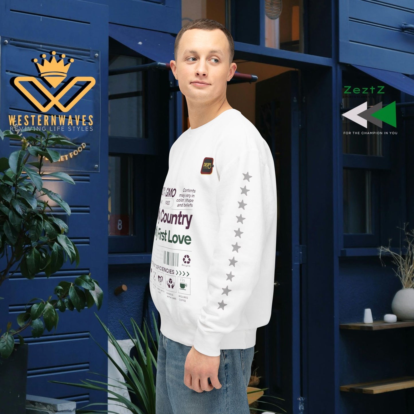 Unisex Lightweight Sweatshirt_ N7+ Series USLWSS PT2WW001_ Limited Edition by WesternWaves: