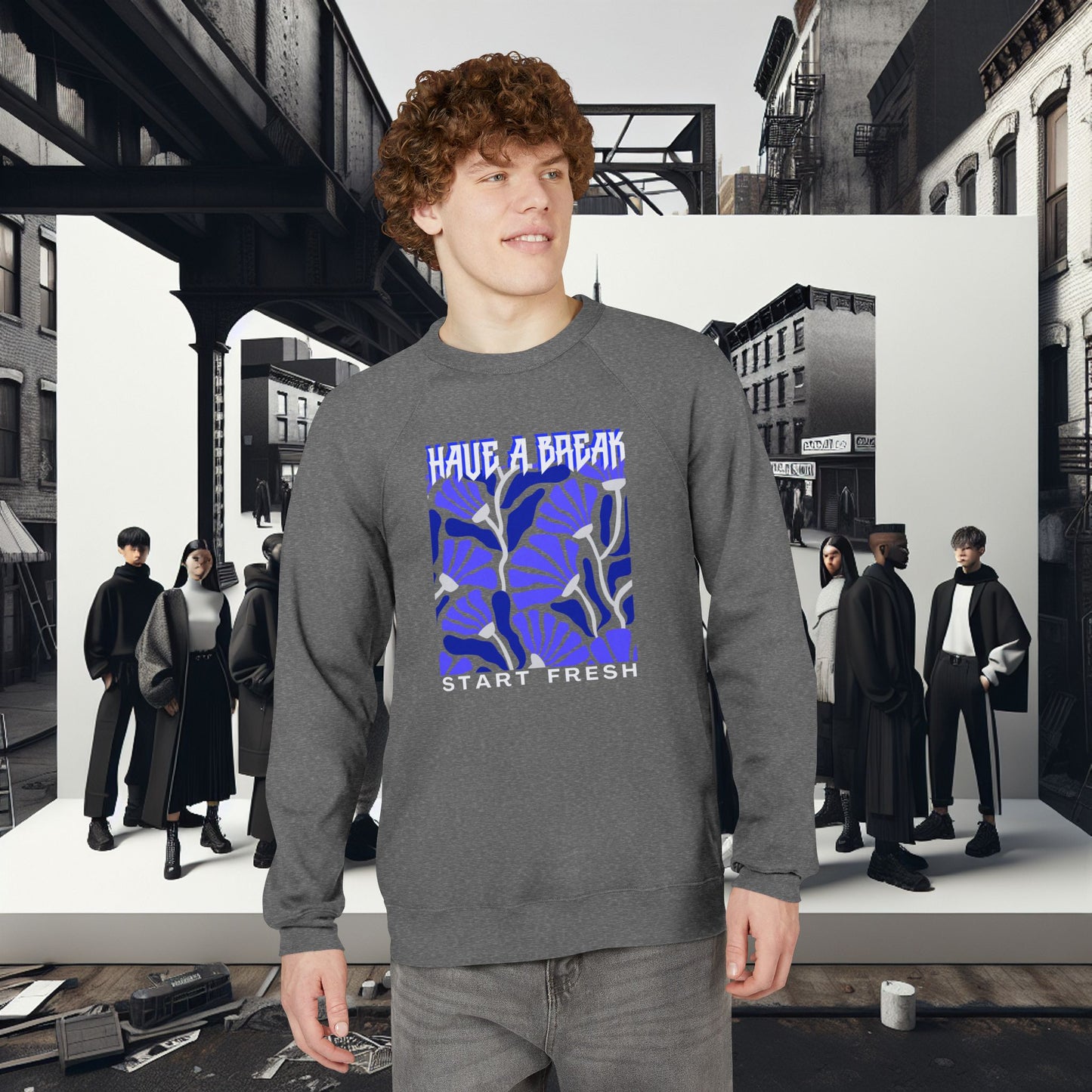 Unisex Sponge Fleece Raglan Sweatshirt_ Series UWD 062_ Limited Edition Cozy Fashion Streewear by WesternWaves: