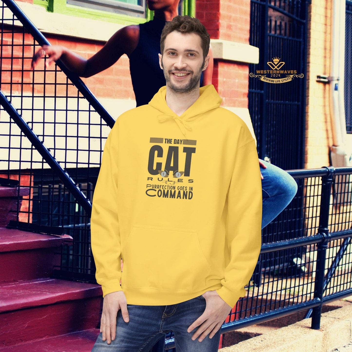 Unisex Midweight Softstyle Fleece Hoodie_ N3+ Series USMWSSFH PT2WW008_ Limited Edition Luxuriously Soft 100% Cotton Face by WesternWaves: