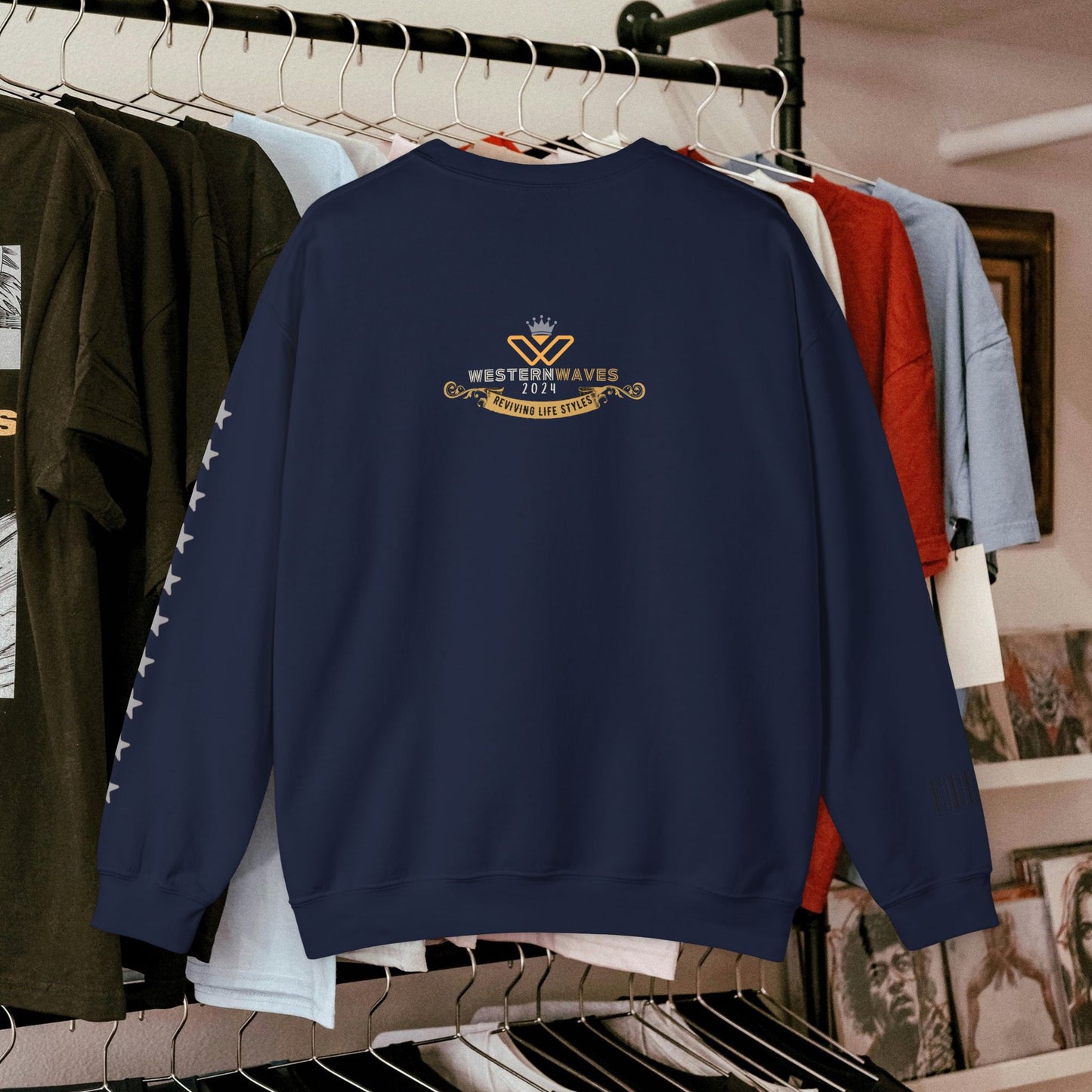 Unisex Heavy Blend™ Crewneck Sweatshirt_ N3+ Series UHBCSS PT2WW020_ Limited Edition by WesternWaves: