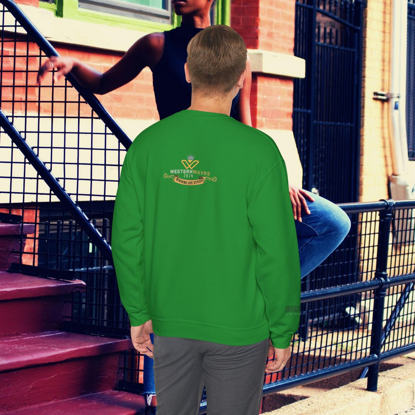 Unisex Heavy Blend™ Crewneck Sweatshirt_ N3+ Series UHBCSS PT2WW006_ Limited Edition Pure Luxury By WesternWaves: