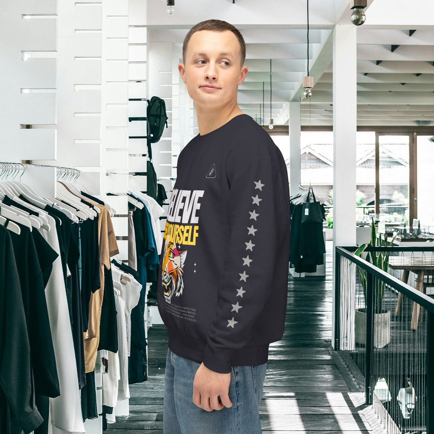 Unisex Lightweight Crewneck Sweatshirt_ N2 Series ULWCSS PT2WW006_ Limited Edition Unparalleled Quality by WesternWaves: