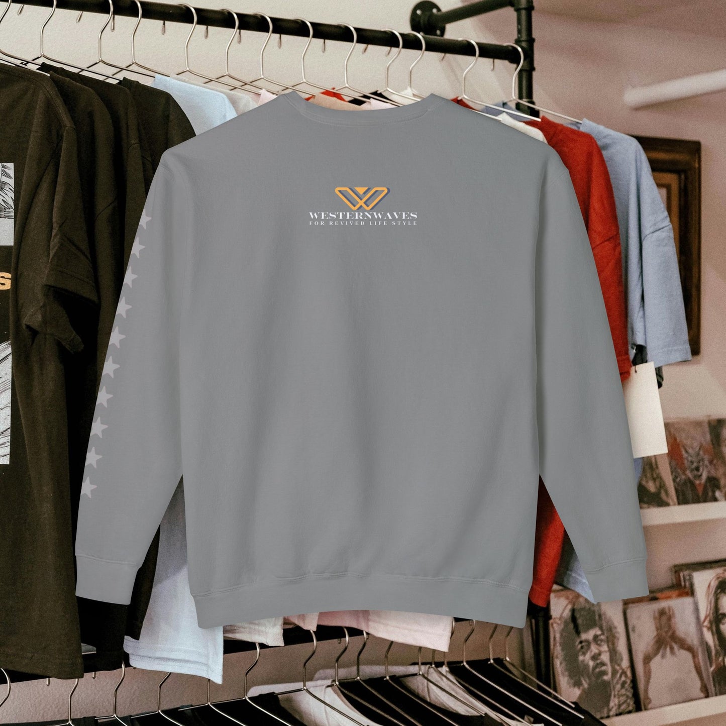 Unisex Lightweight Crewneck Sweatshirt_ N2 Series ULWCSS PT2WW006_ Limited Edition Unparalleled Quality by WesternWaves: