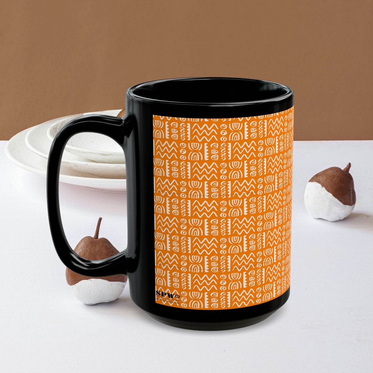 Black Mug (11oz, 15oz)_ N+ Series CBM PT2WW004_ Limited Edition Black Ceramic Mug by WesternWaves