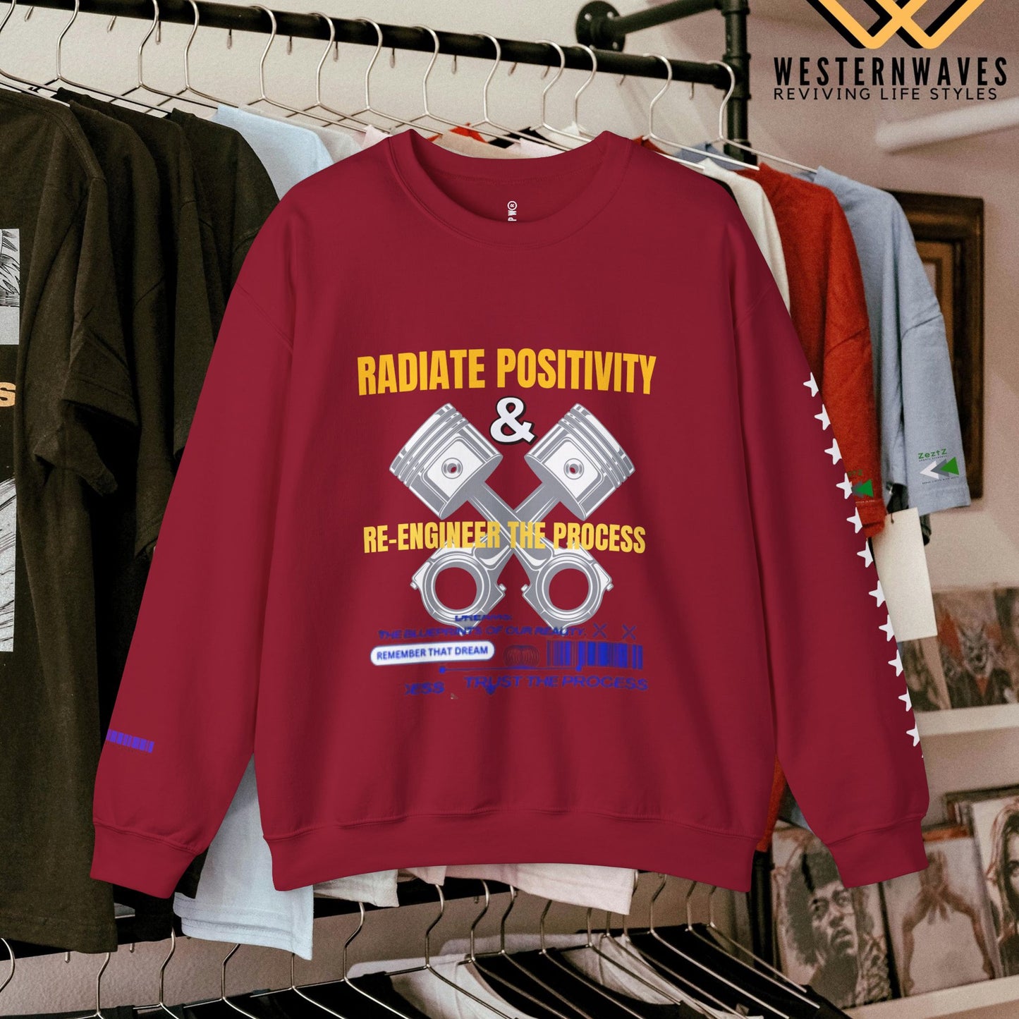 Unisex Heavy Blend™ Crewneck Sweatshirt_ N3+ Series UHBCSS PT2WW005_ Limited Edition Pure Luxury By WesternWaves: