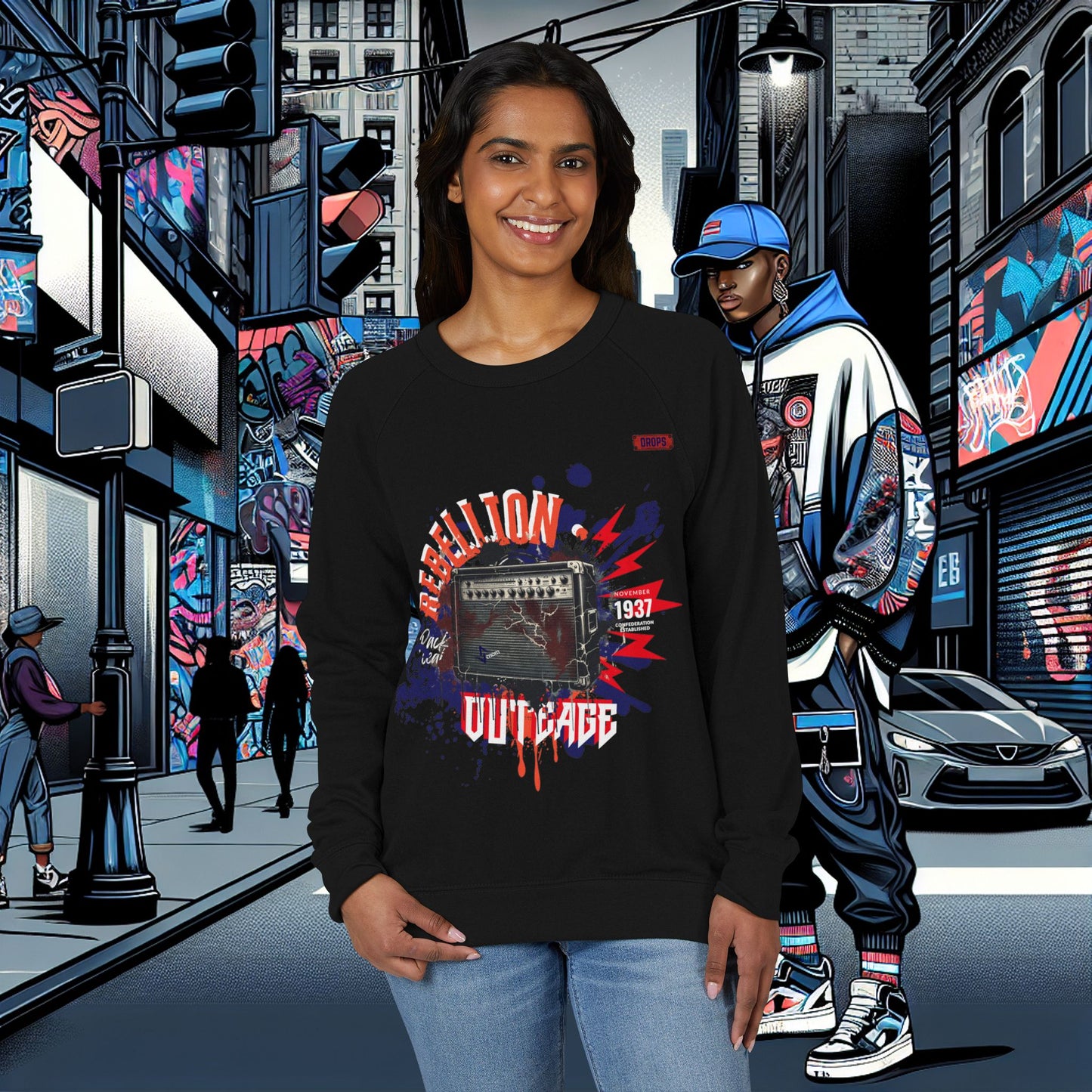 Rebellion Graphic Crewneck Sweatshirt_ 02 Sep 2025_ Unisex Fashion, Casual Wear, Music Lover Gift, Vintage Style Apparel, Streetwear Style