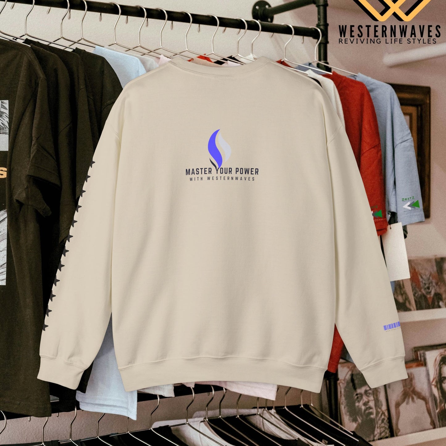 Unisex Heavy Blend™ Crewneck Sweatshirt_ N3+ Series UHBCSS PT2WW031_ Limited Edition Pure Luxury By WesternWaves: