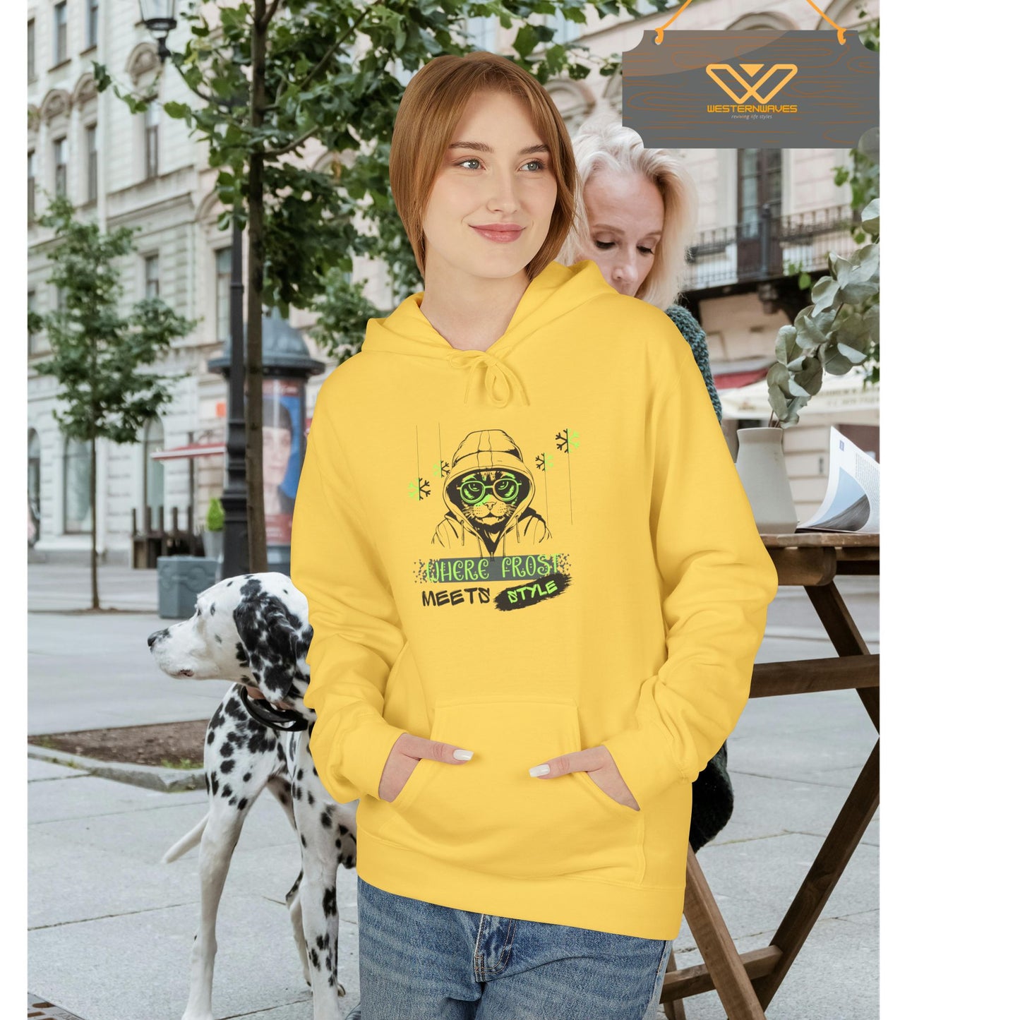 Unisex Midweight Softstyle Fleece Hoodie_ N3+ Series USMWSSFH PT2WW001_ Limited Edition Luxuriously Soft 100% Cotton Face by WesternWaves: