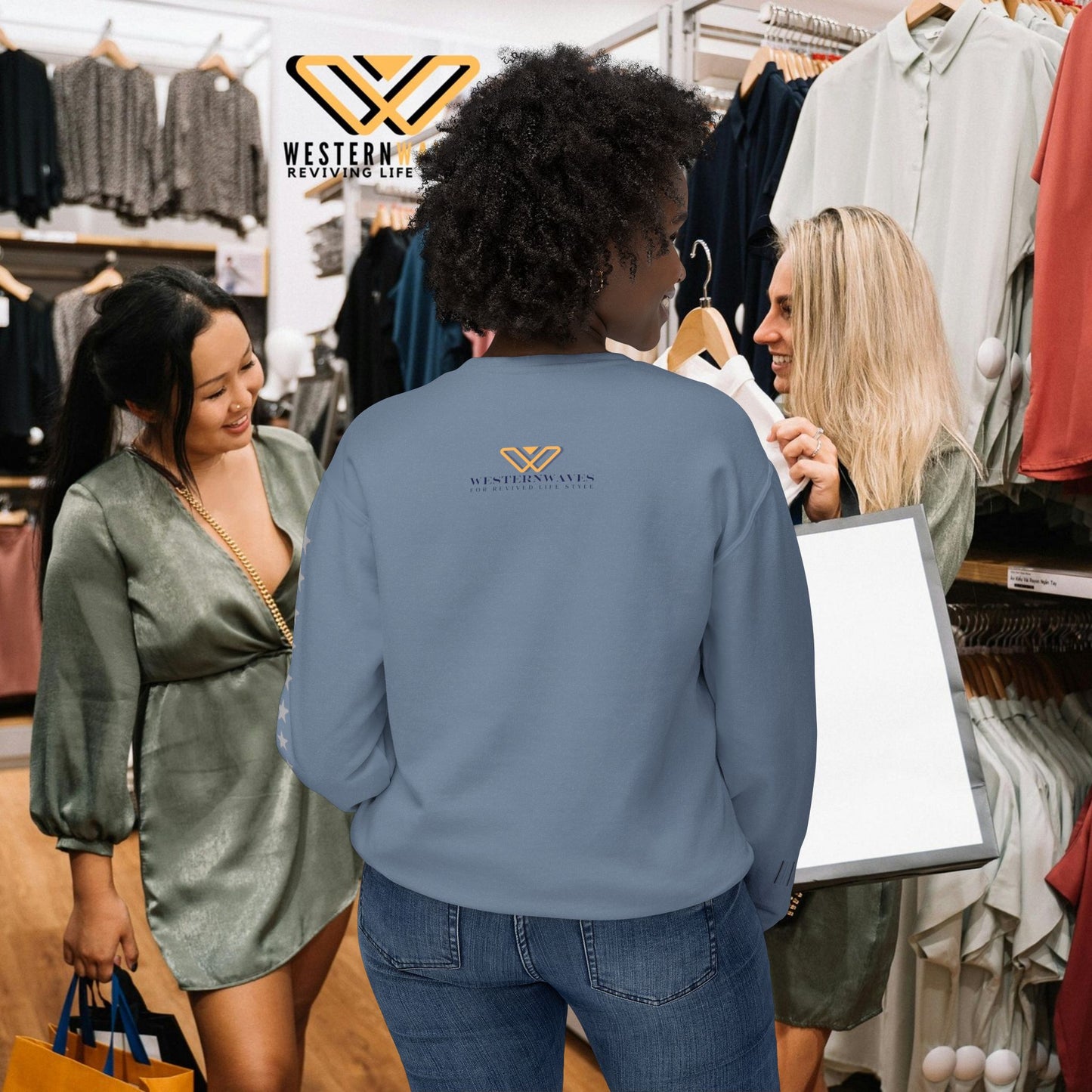 Unisex Lightweight Crewneck Sweatshirt_ N2 Series ULWCSS PT2WW005_Limited Edition Unparalleled Quality by WesternWaves: