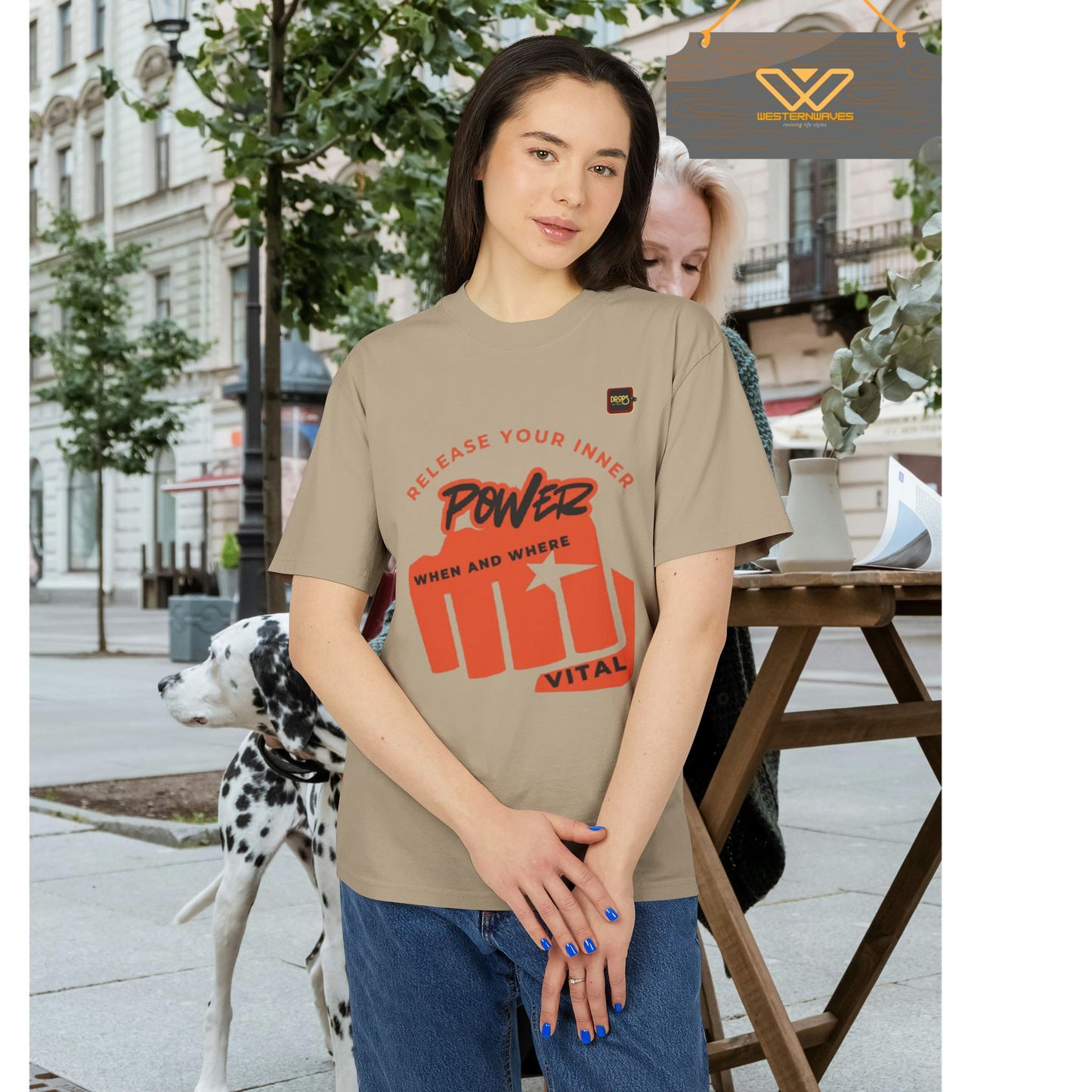 Unisex Heavy Faded Tee_ N+ Series USHFTEE PT2WW011_ Power Vibes Limited Edition Tee by WesternWaves_