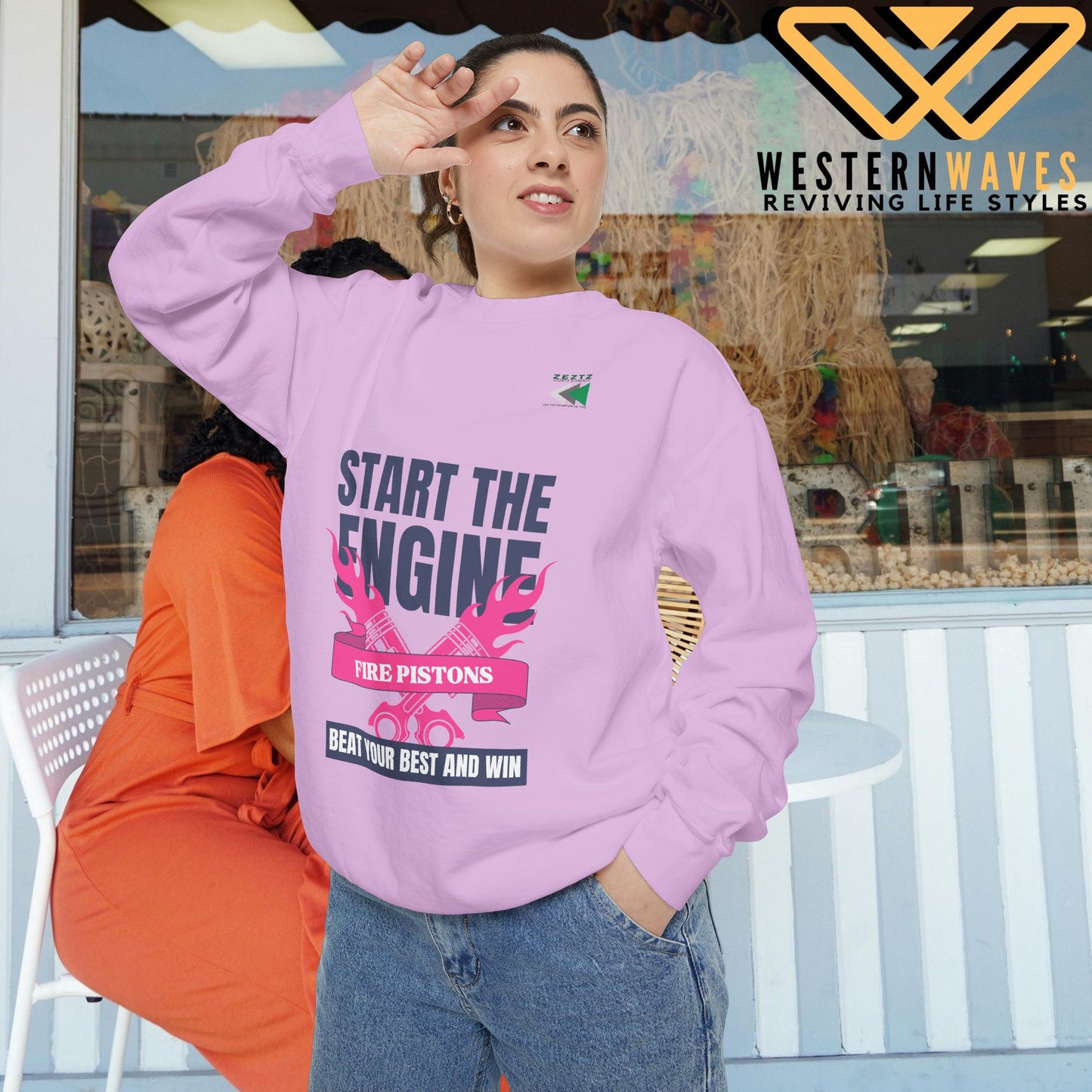 Unisex Garment-Dyed Sweatshirt_ N2 Series USGDSS PT2WW002_ Limited Edition Masterpiece of ‘ZeztZ’ Sports Brand _ Luxury & Casual Comfort by WesternWaves: