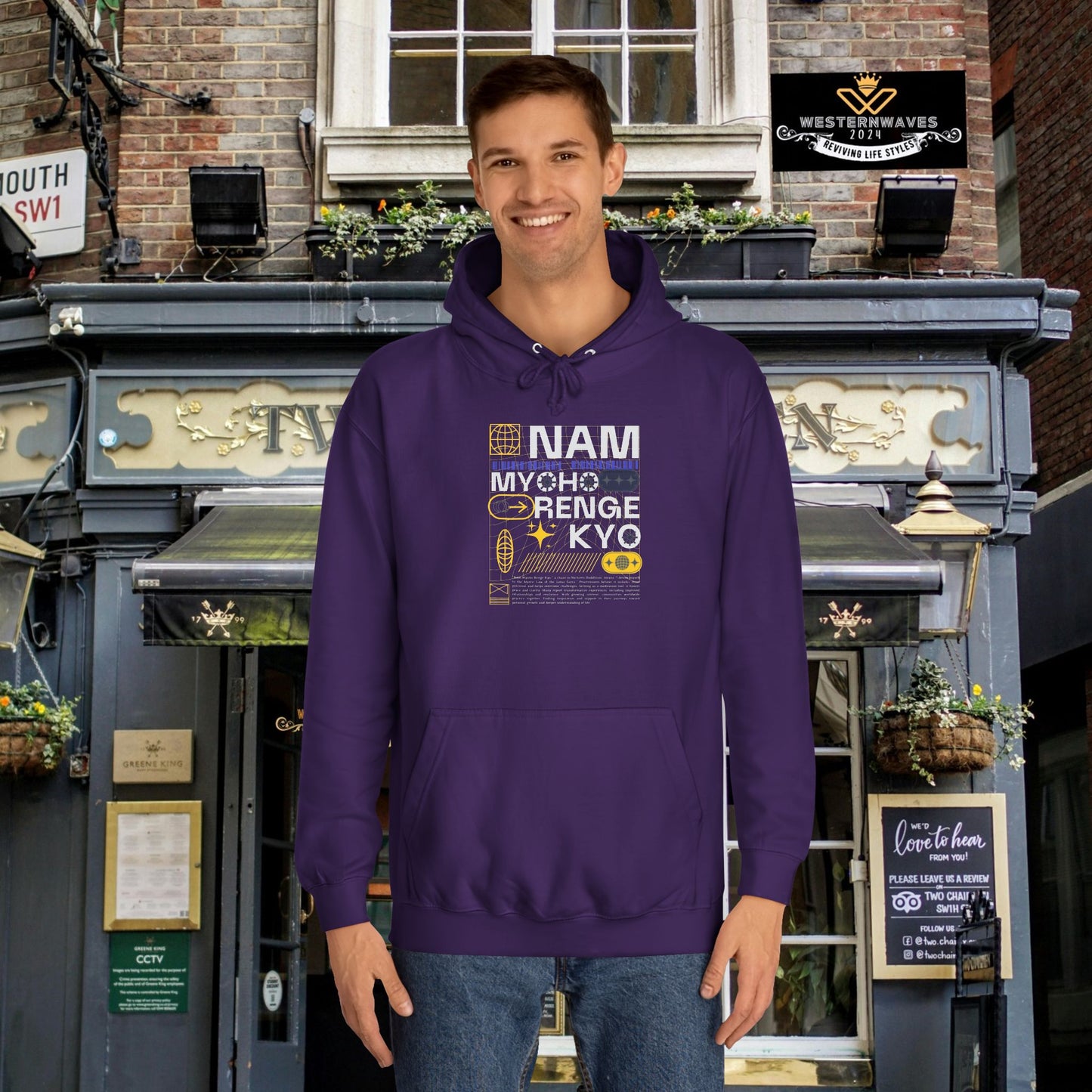 Unisex College Hoodie_ N2+ Series USCH PT2WW006_ Limited Edition Timeless Unisex Design by WesternWaves:
