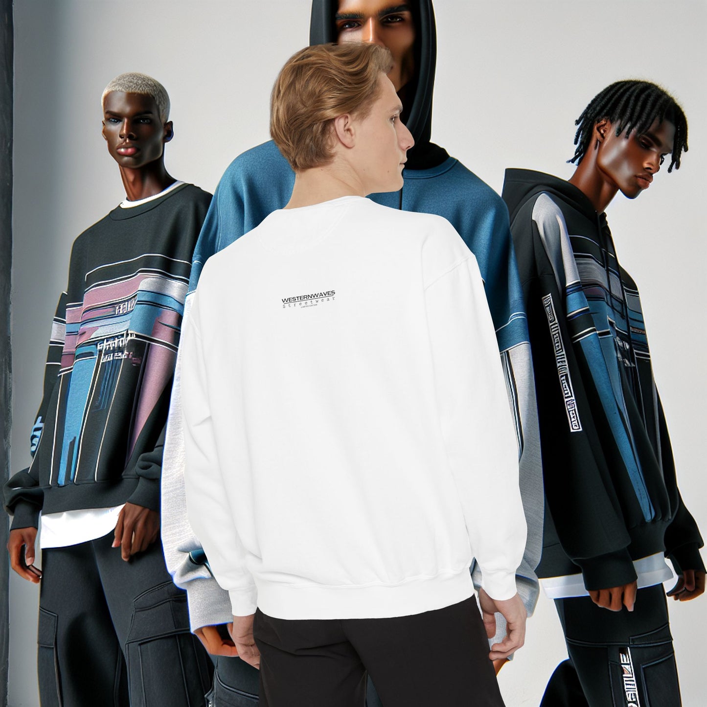 Unisex Garment-Dyed Sweatshirt_ N8+ Series SPW USMWSSFCNSS PT2WW001_ Limited Edition by WesternWaves: