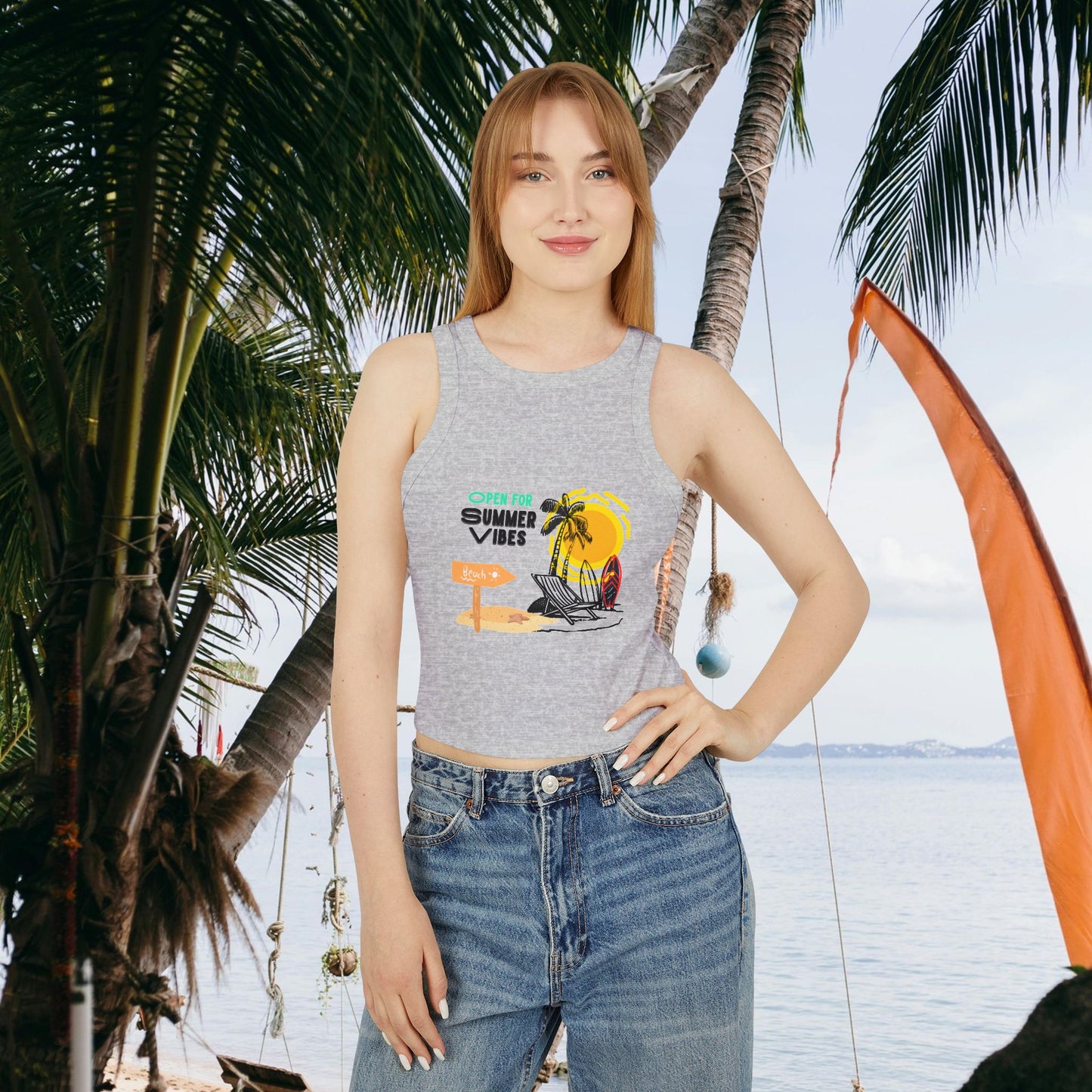 Women's Micro Rib Racer Tank Top_ N2+ Series WMRRT PT2WW001_ Limited Edition Style & Comfort by WesternWaves: