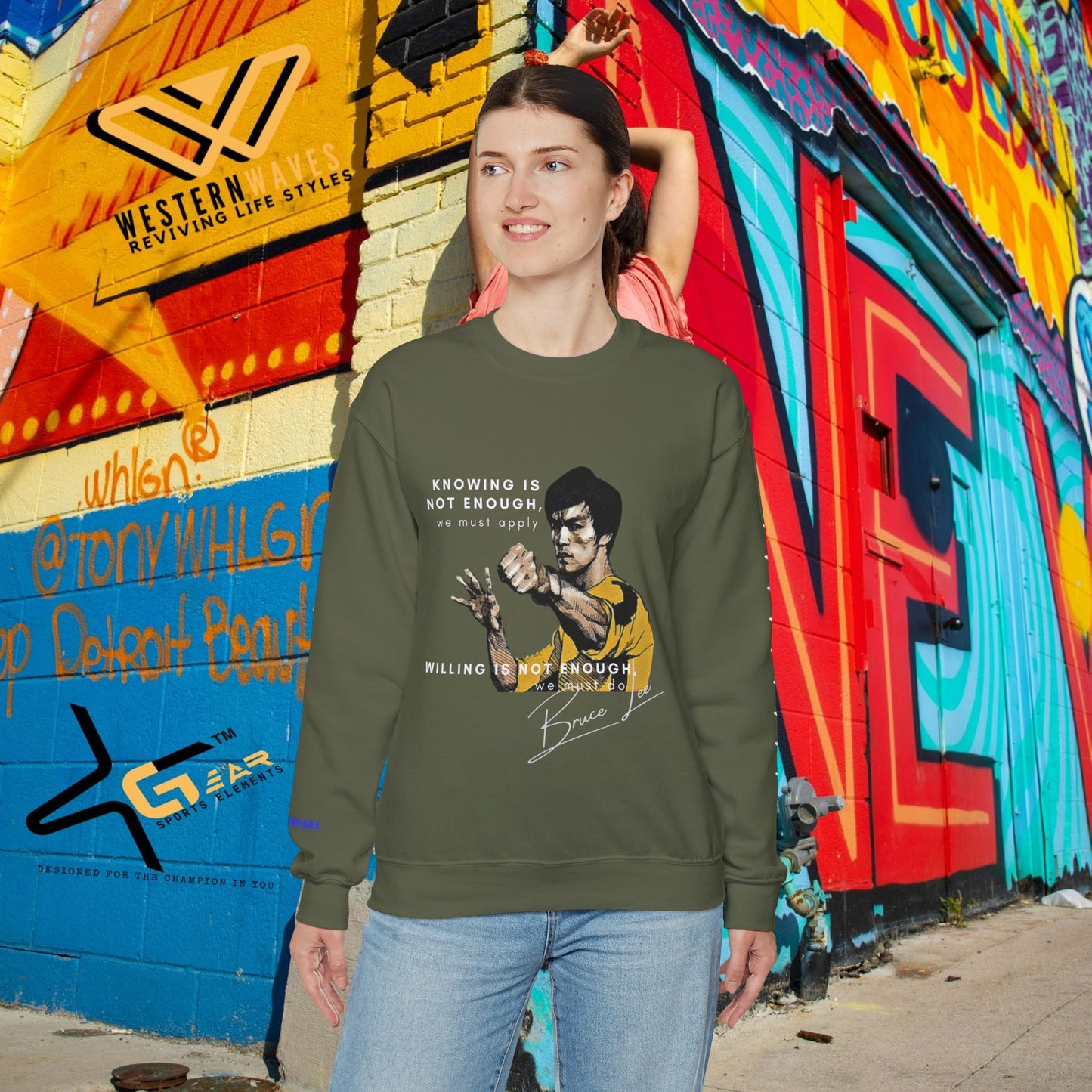 Unisex Heavy Blend™ Crewneck Sweatshirt_ N2+ Sports Series UHBCSS PT2WW009_ Limited Edition ‘Zeztz’ Brand Sports Elements by WesternWaves: