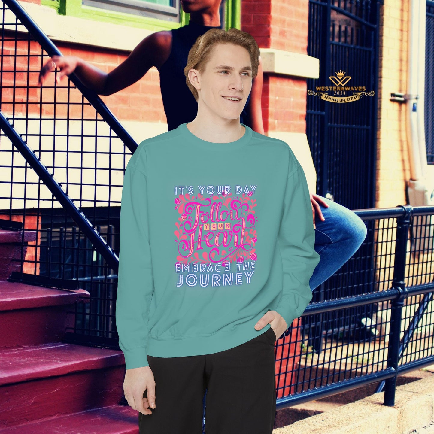 Unisex Garment-Dyed Sweatshirt_ N3+ Series UGDSS PT2WW001_ WesternWaves Limited Edition: