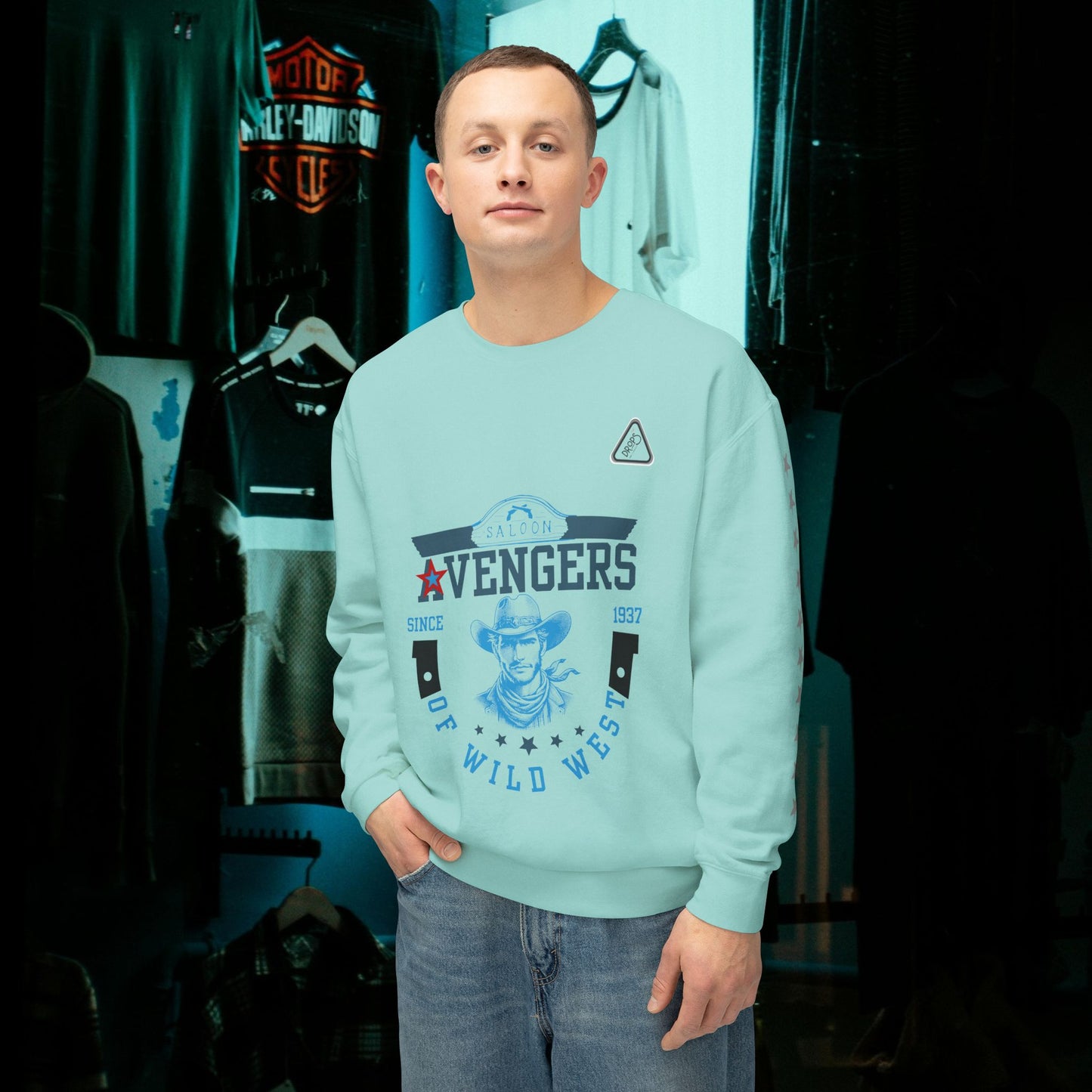 Unisex Lightweight Sweatshirt_ N7* Series USLWSS PT2WW002_ Limited Edition by WesternWaves: