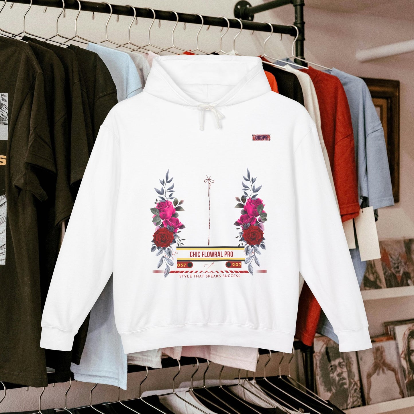 Lightweight Hooded Sweatshirt_ Series UWD 053_ Limited Edition Floral Streetwear by WesternWaves: