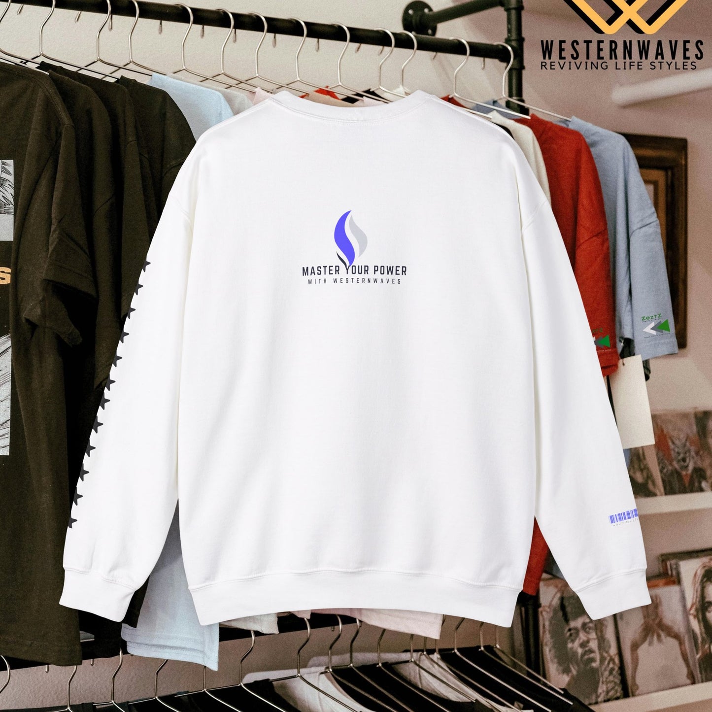 Unisex Heavy Blend™ Crewneck Sweatshirt_ N3+ Series UHBCSS PT2WV010_ Limited Edition Timeless Style by WesternWaves: