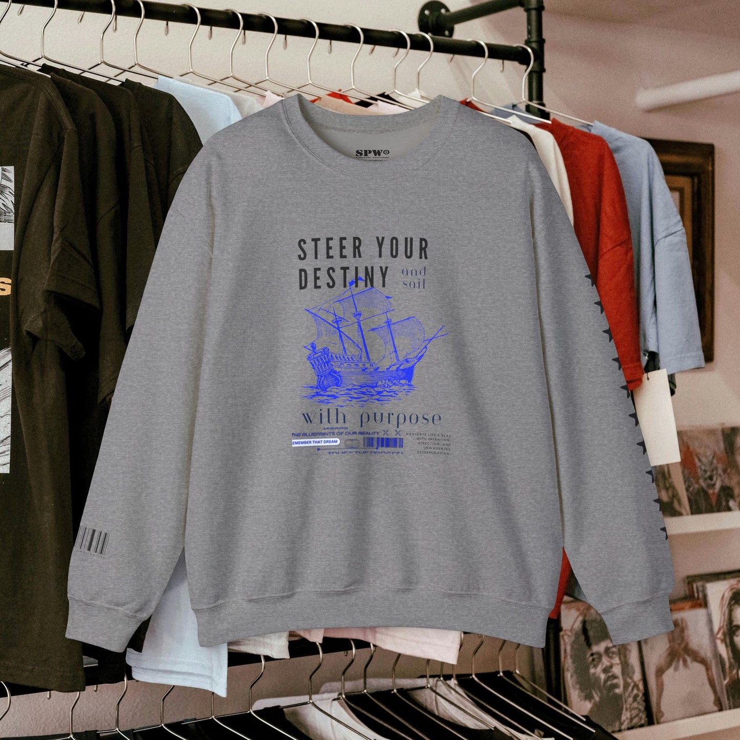 Unisex Heavy Blend™ Crewneck Sweatshirt_ N+ Series UHBCSS PT2WW025_ Limited Edition by WesternWaves: